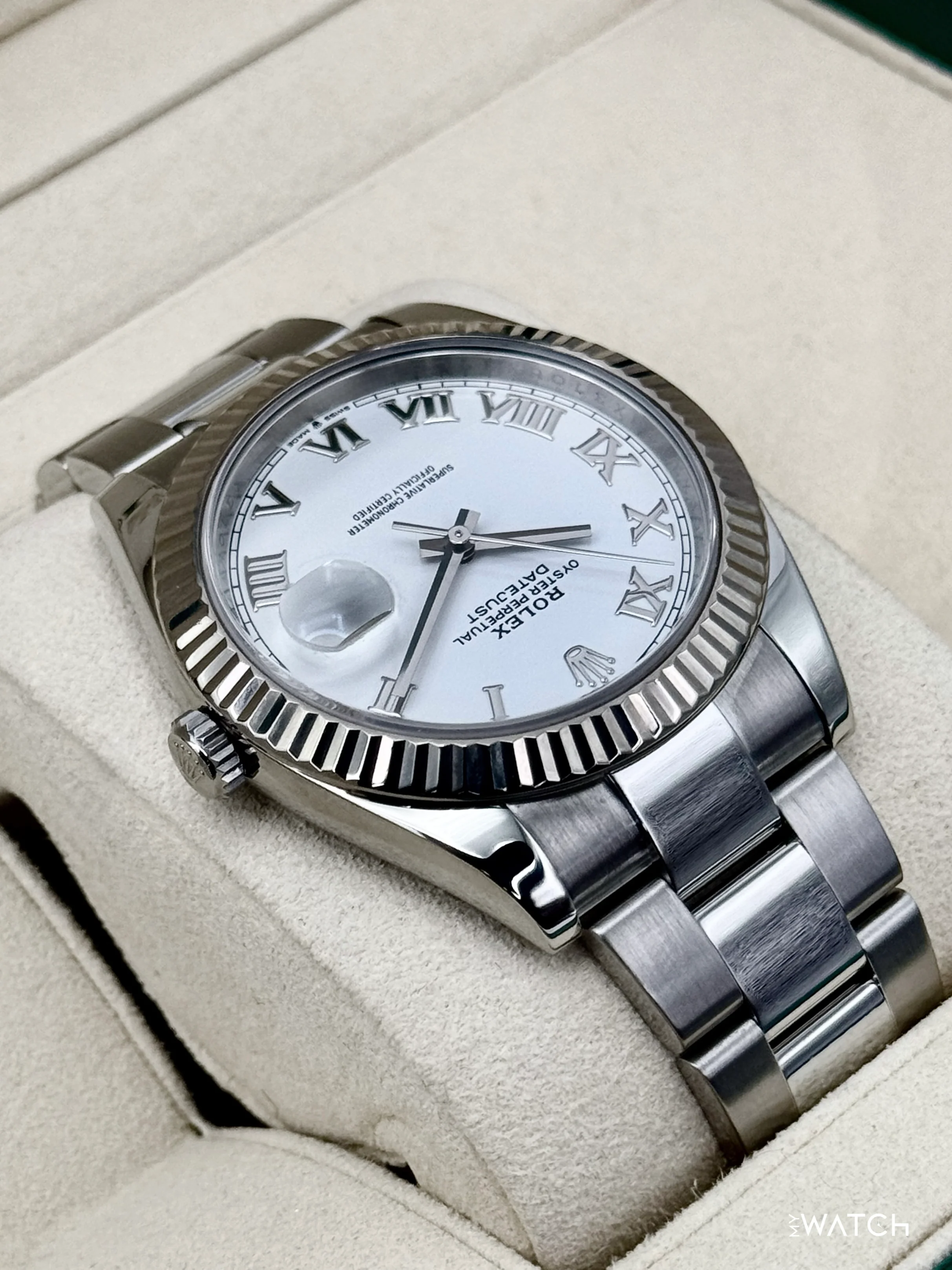2019 Rolex Datejust 41mm 126334 Stainless Steel Oyster White Roman Numeral Dial - Image 8