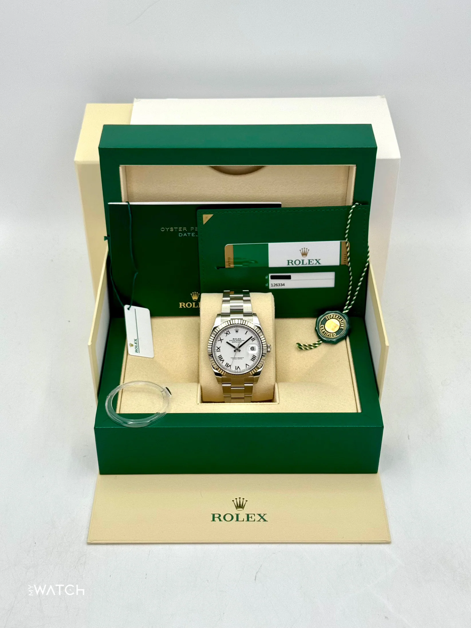 2019 Rolex Datejust 41mm 126334 Stainless Steel Oyster White Dial - Image 9