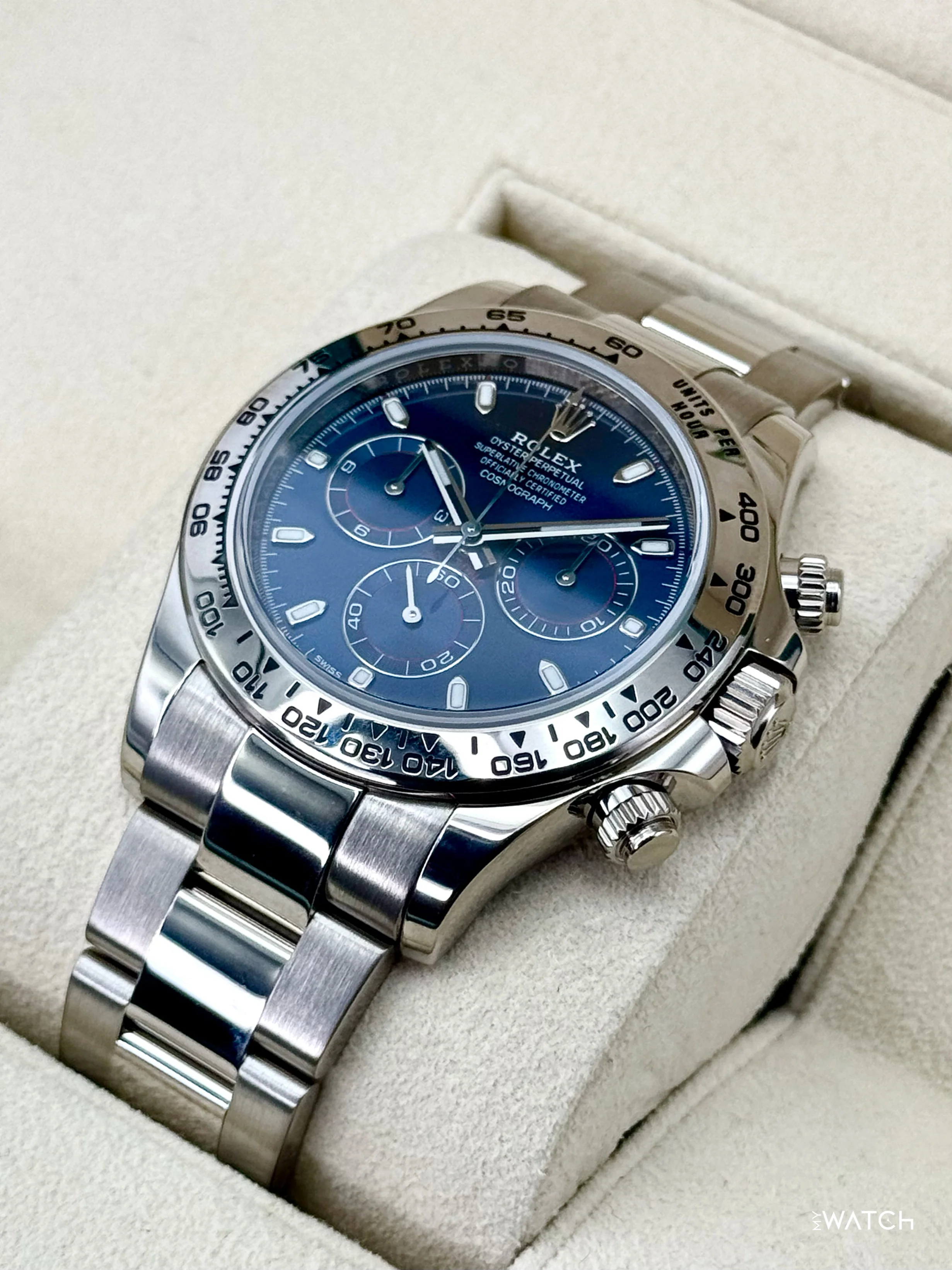 2019 Rolex Daytona 40mm 116509 White Gold Blue Dial - Image 5