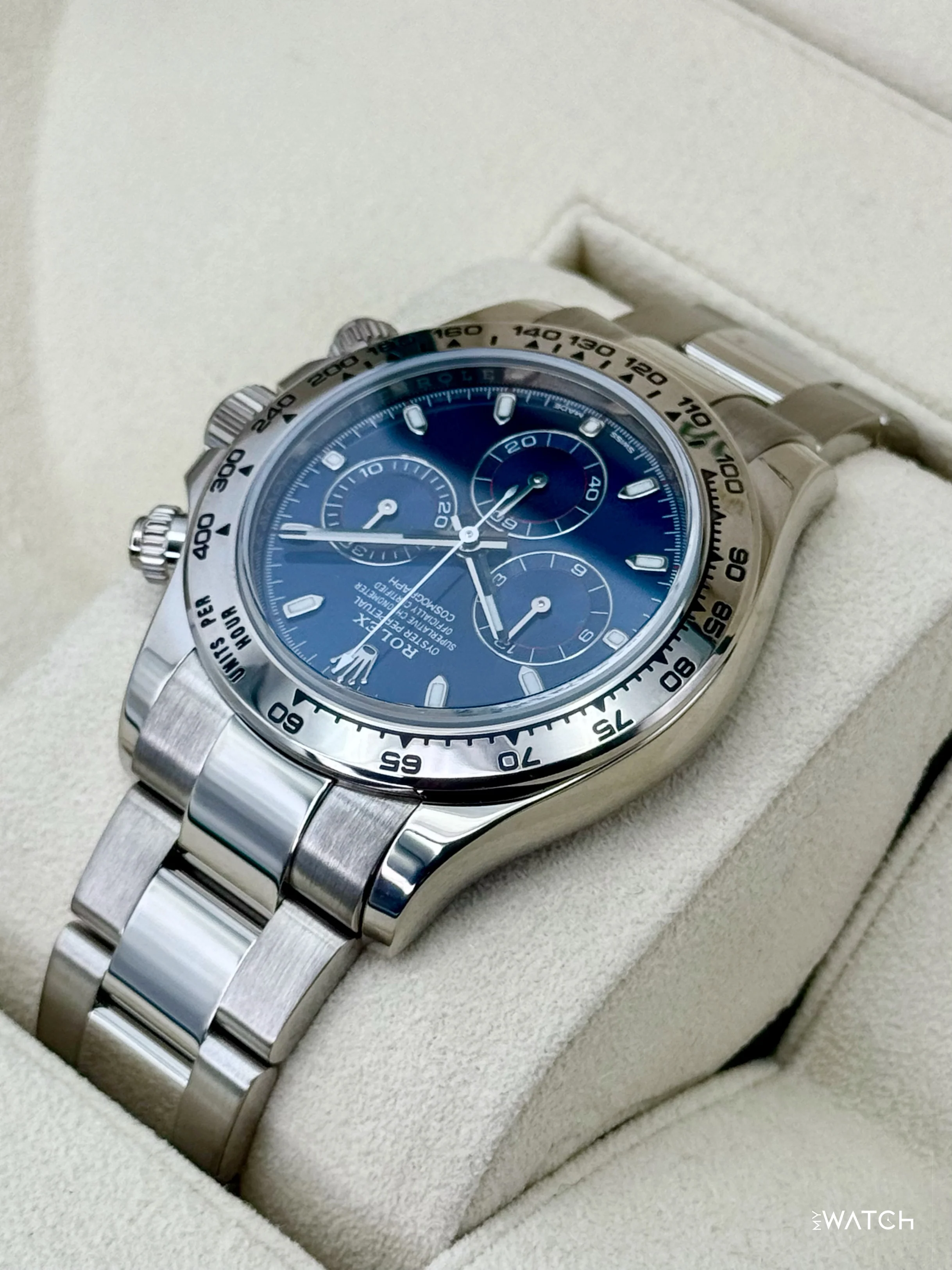 2019 Rolex Daytona 40mm 116509 White Gold Blue Dial - Image 7