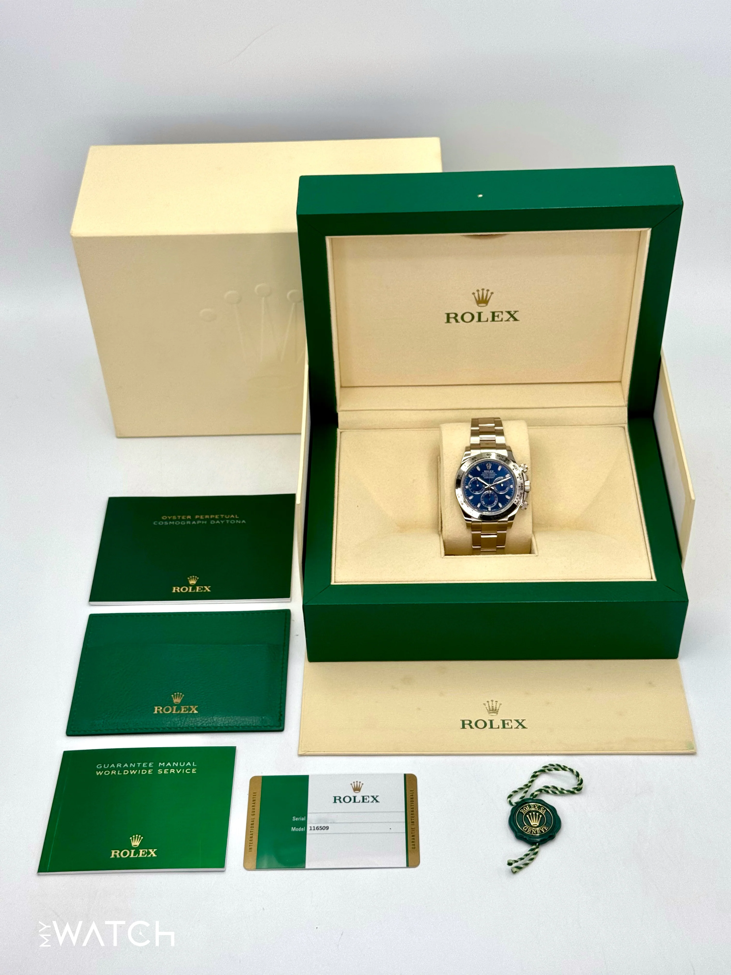 2019 Rolex Daytona 40mm 116509 White Gold Blue Dial - Image 10
