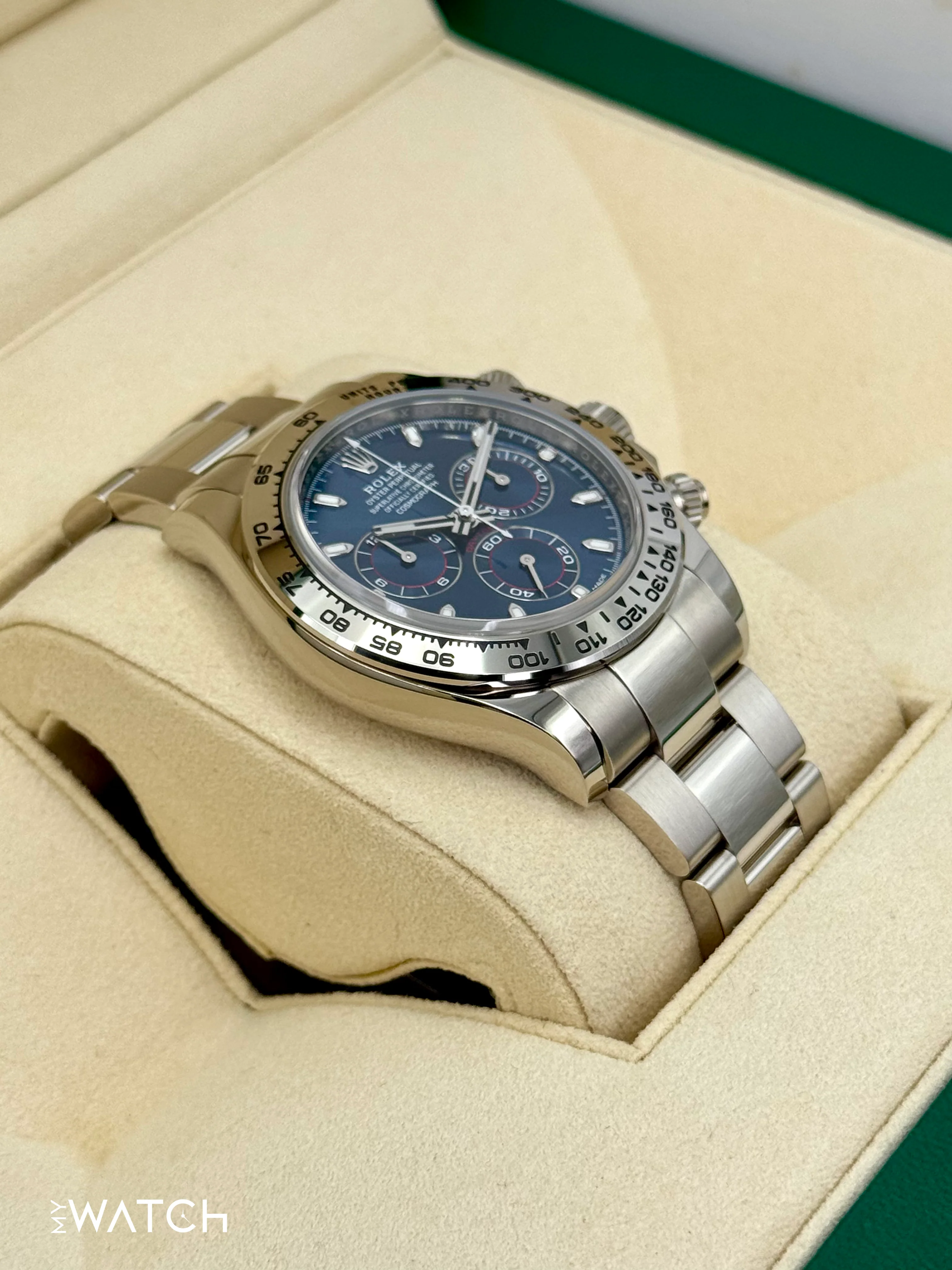 2019 Rolex Daytona 40mm 116509 White Gold Blue Dial - Image 6