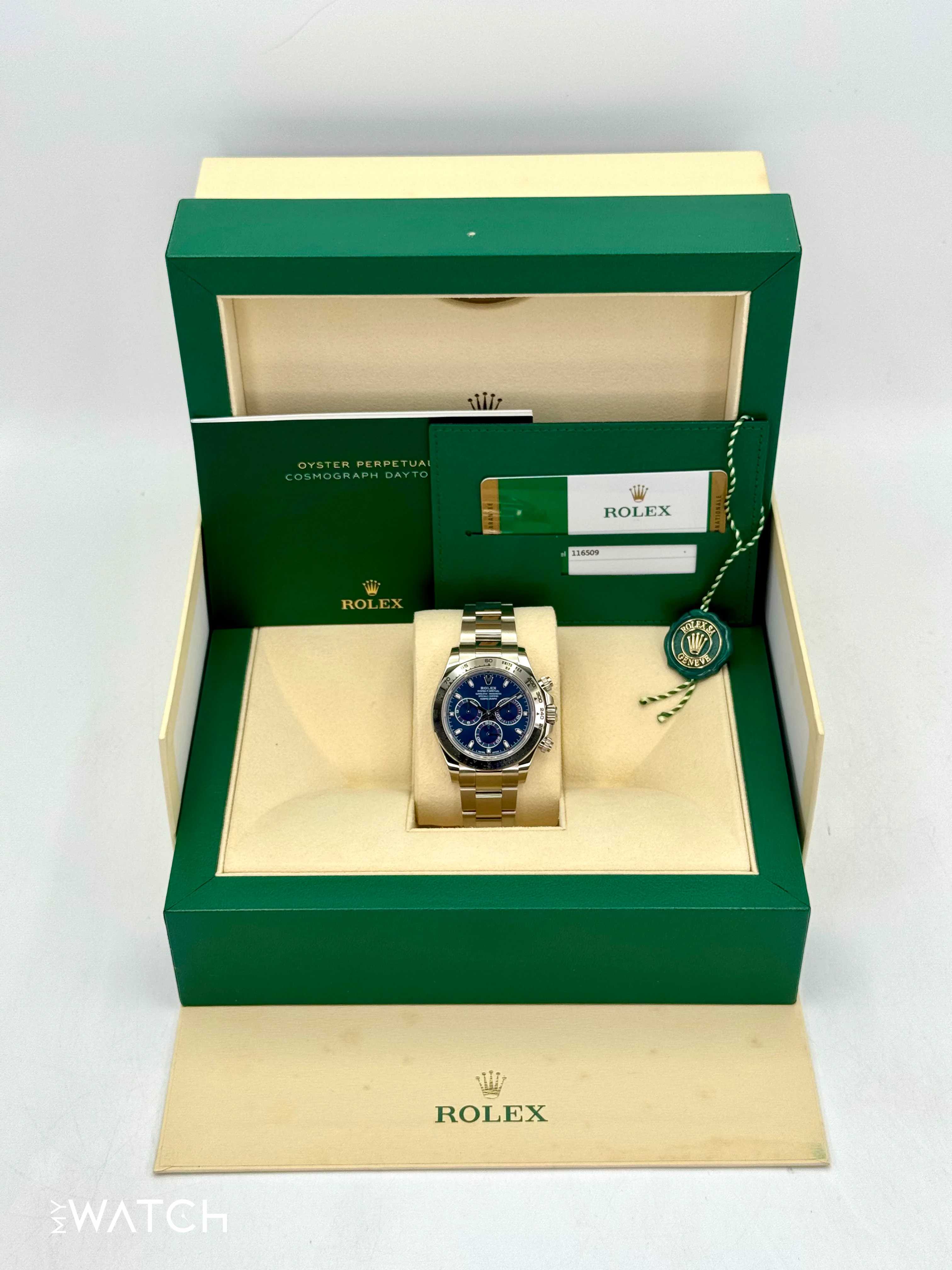 2019 Rolex Daytona 40mm 116509 White Gold Blue Dial - Image 9