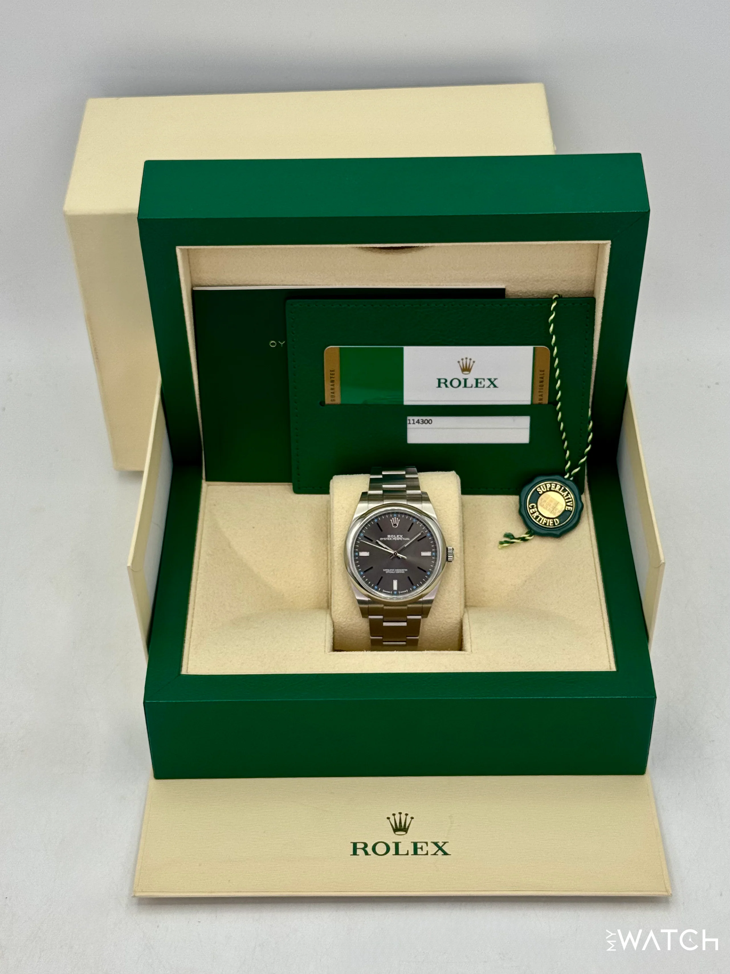2019 Rolex Oyster Perpetual 39mm 114300 Rhodium Dial - Image 9