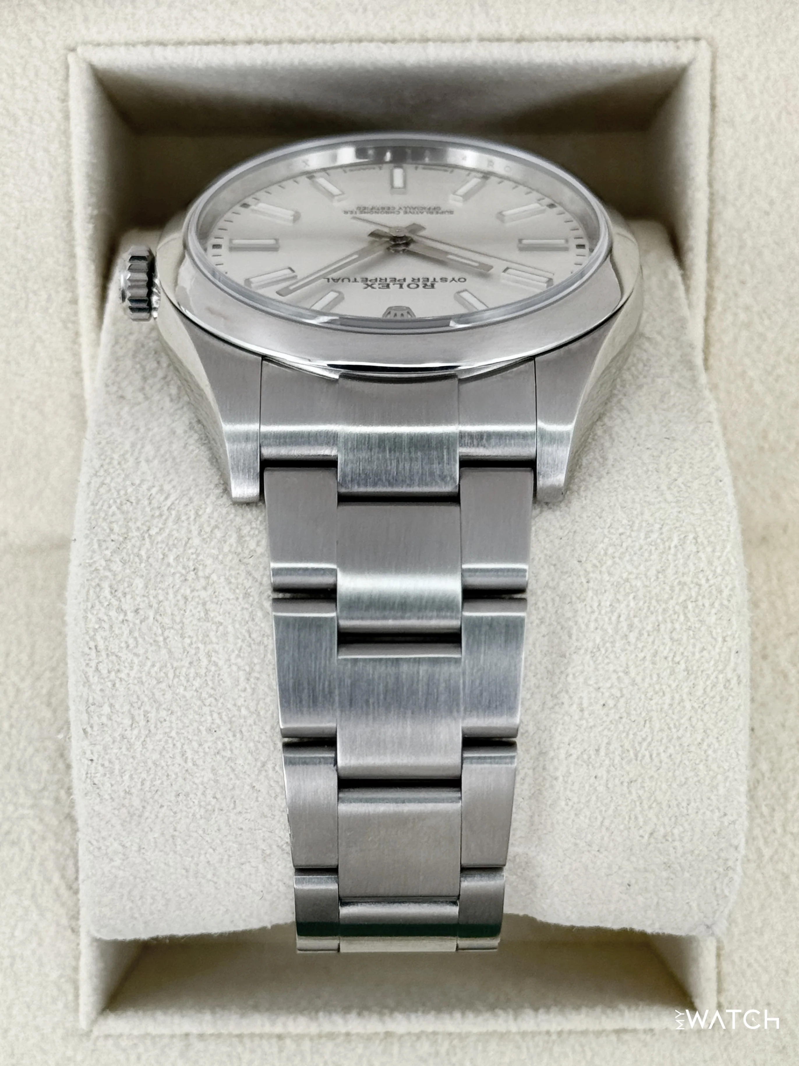 2019 Rolex Oyster Perpetual 39mm 114300 Stainless Steel White Dial - Image 4