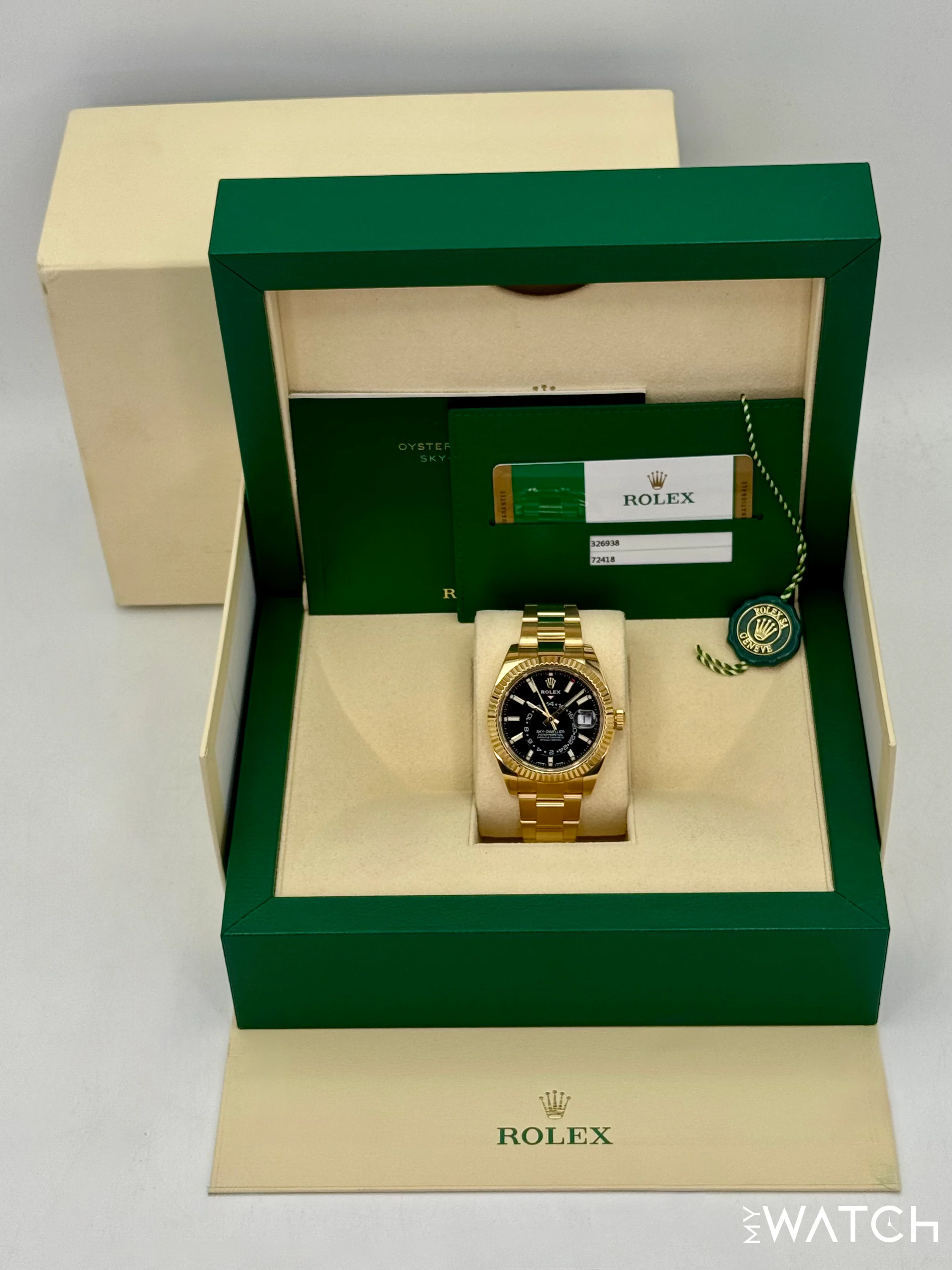 2019 Rolex Sky-Dweller 42mm 326938 18K Yellow Gold Oyster Black Dial - Image 9