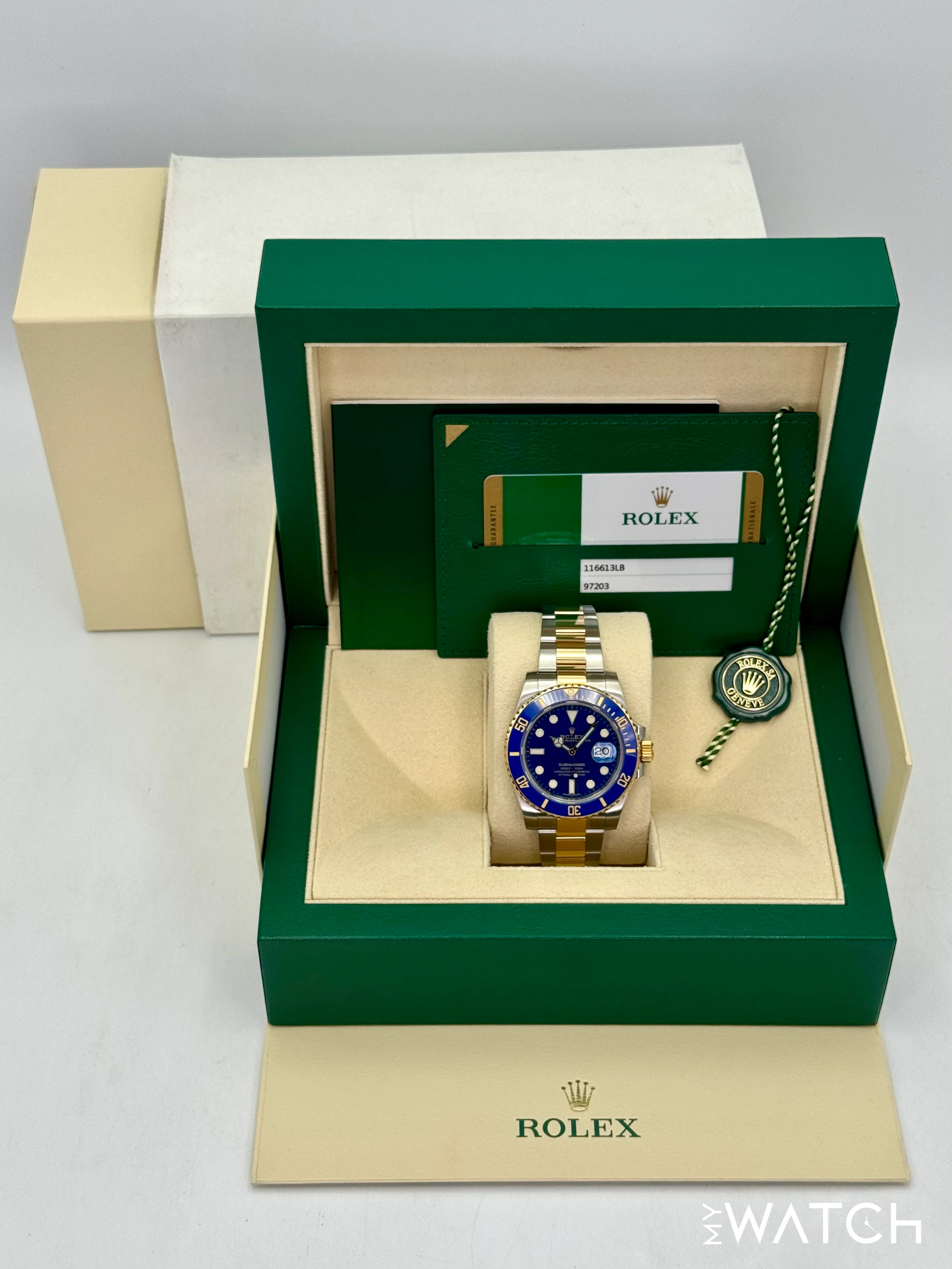 2019 Rolex Submariner "Bluesy" 40mm 116613LB Two-Tone Blue Dial - Image 9