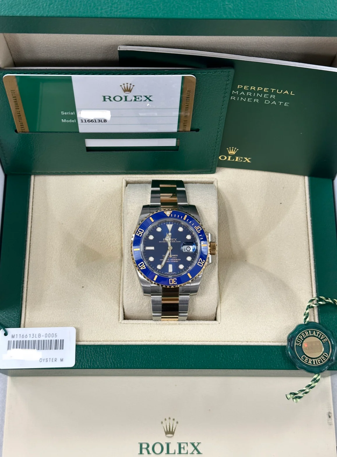NEW 2019 Rolex Submariner "Bluesy" 40mm 116613LB Two-Tone Blue Dial - Image 3