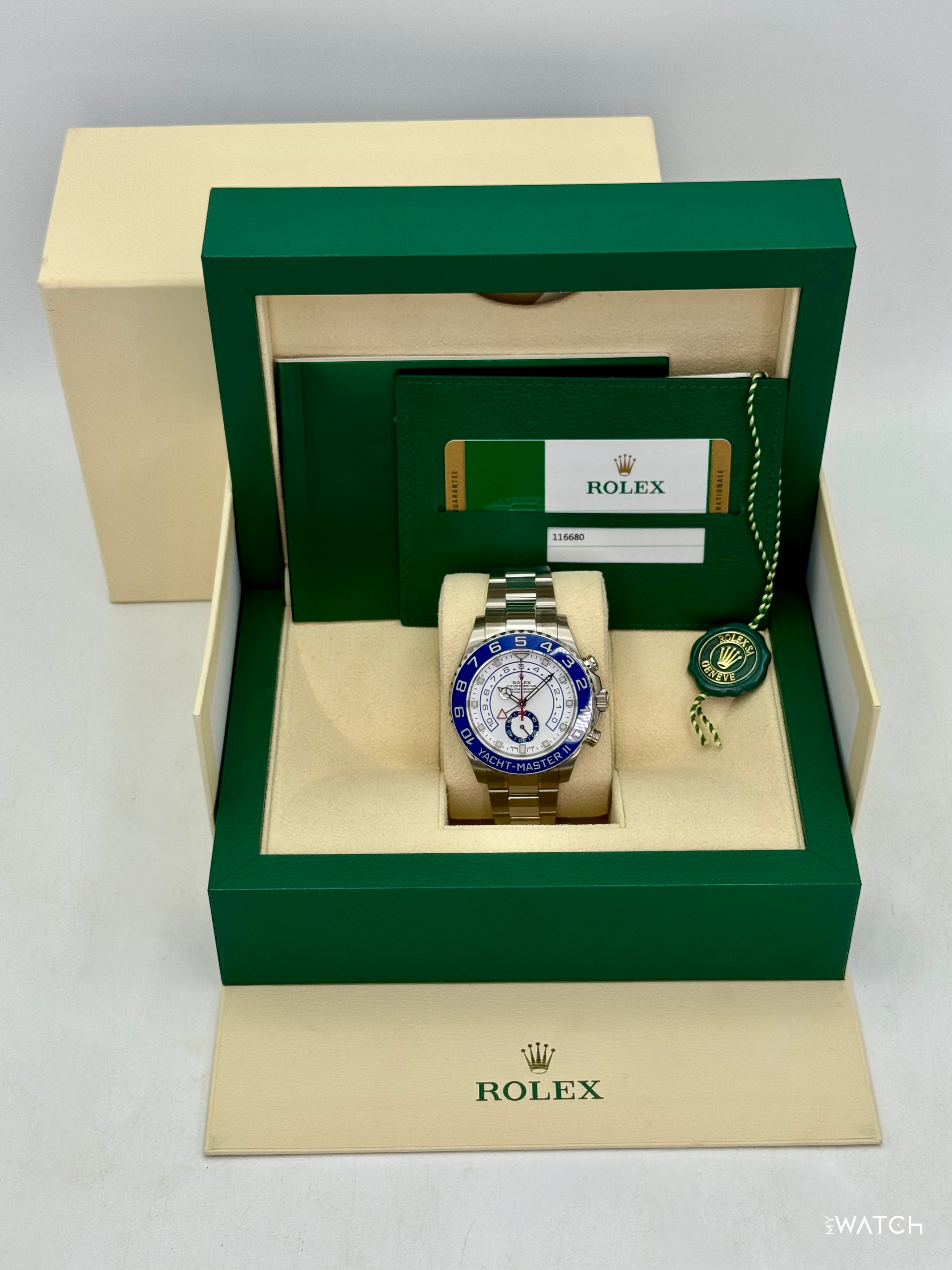 2019 Rolex Yacht-Master II 44mm 116680 Stainless Steel White Dial - Image 9