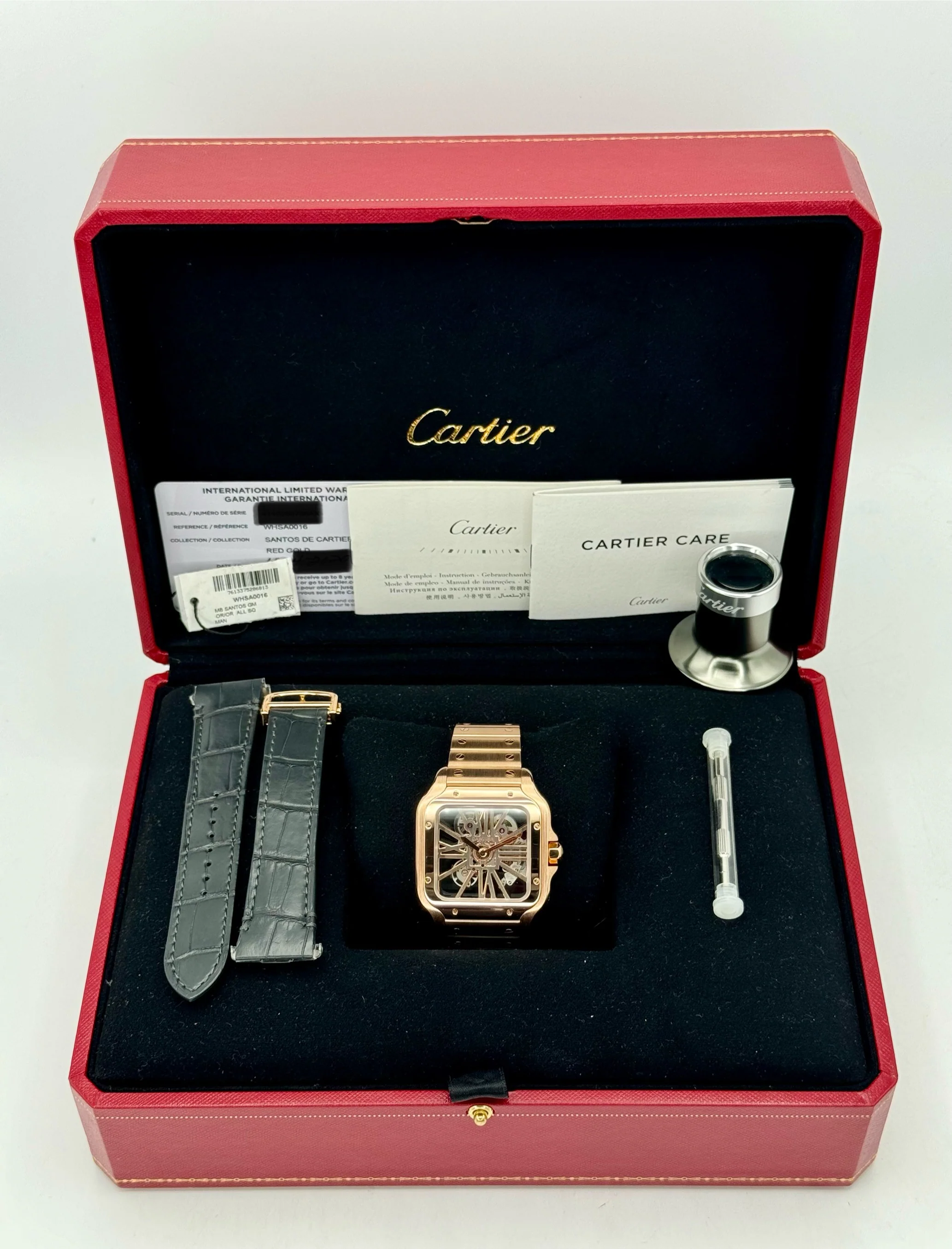 2020 Santos De Cartier 39.8mm WHSA0016 Rose Gold Skeleton Dial - Image 13