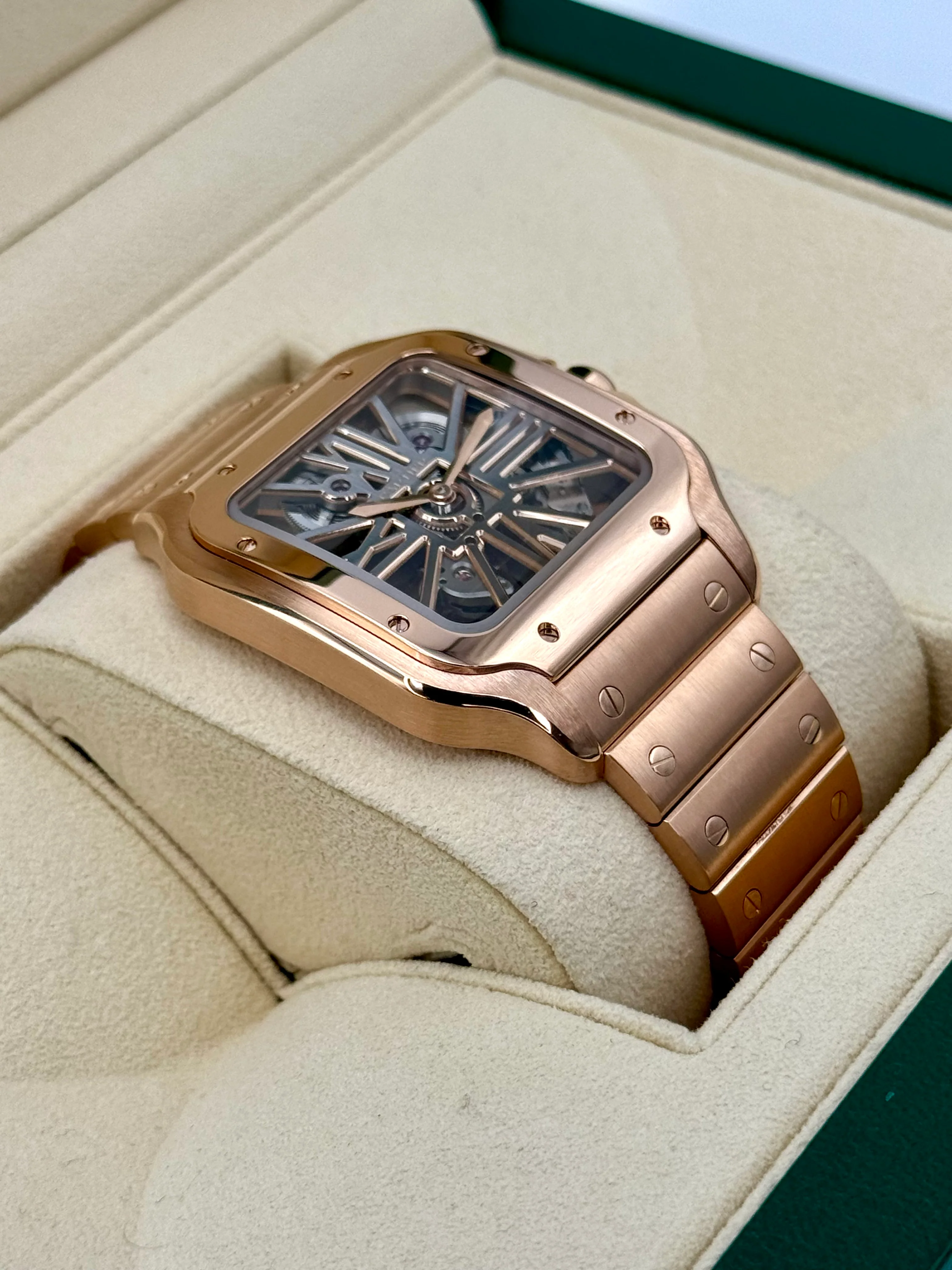 2020 Santos De Cartier 39.8mm WHSA0016 Rose Gold Skeleton Dial - Image 6