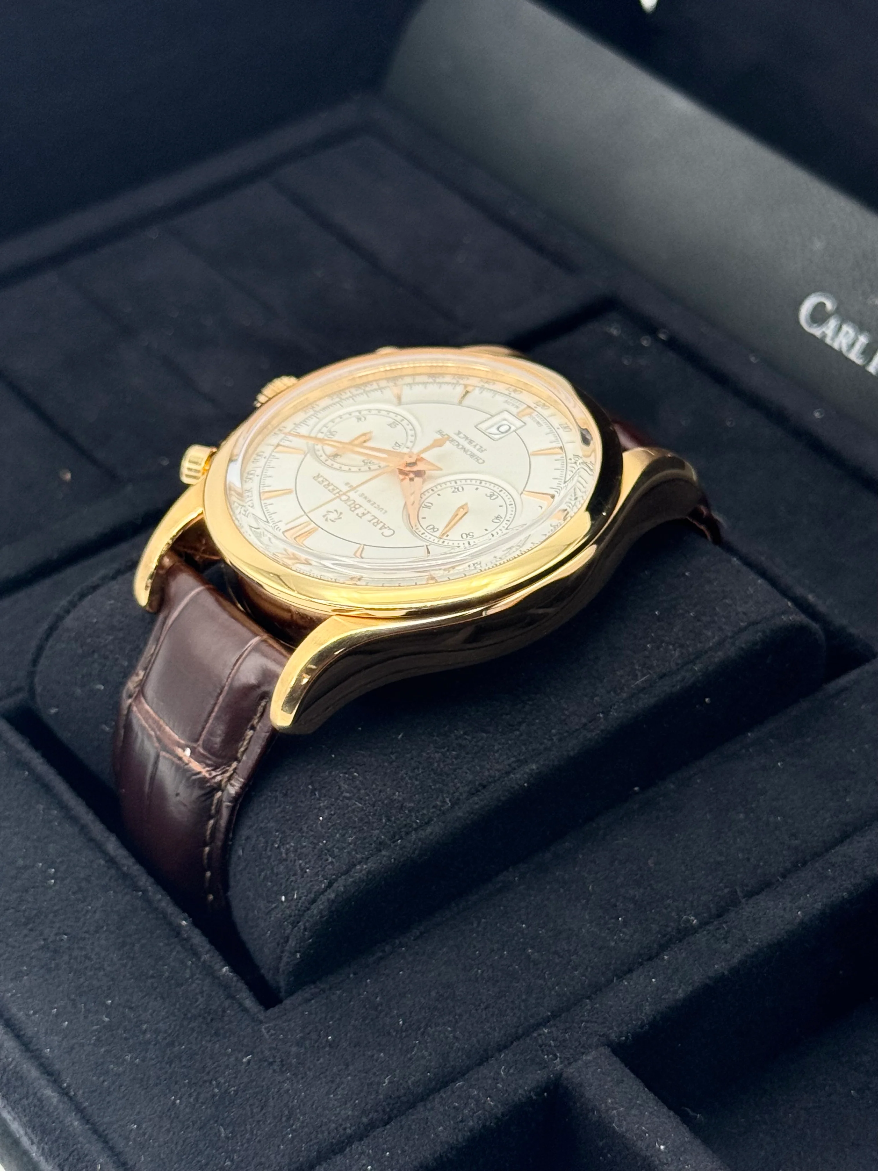 2020 Carl F. Bucherer Manero Flyback 43mm Rose Gold Silver Dial - Image 7