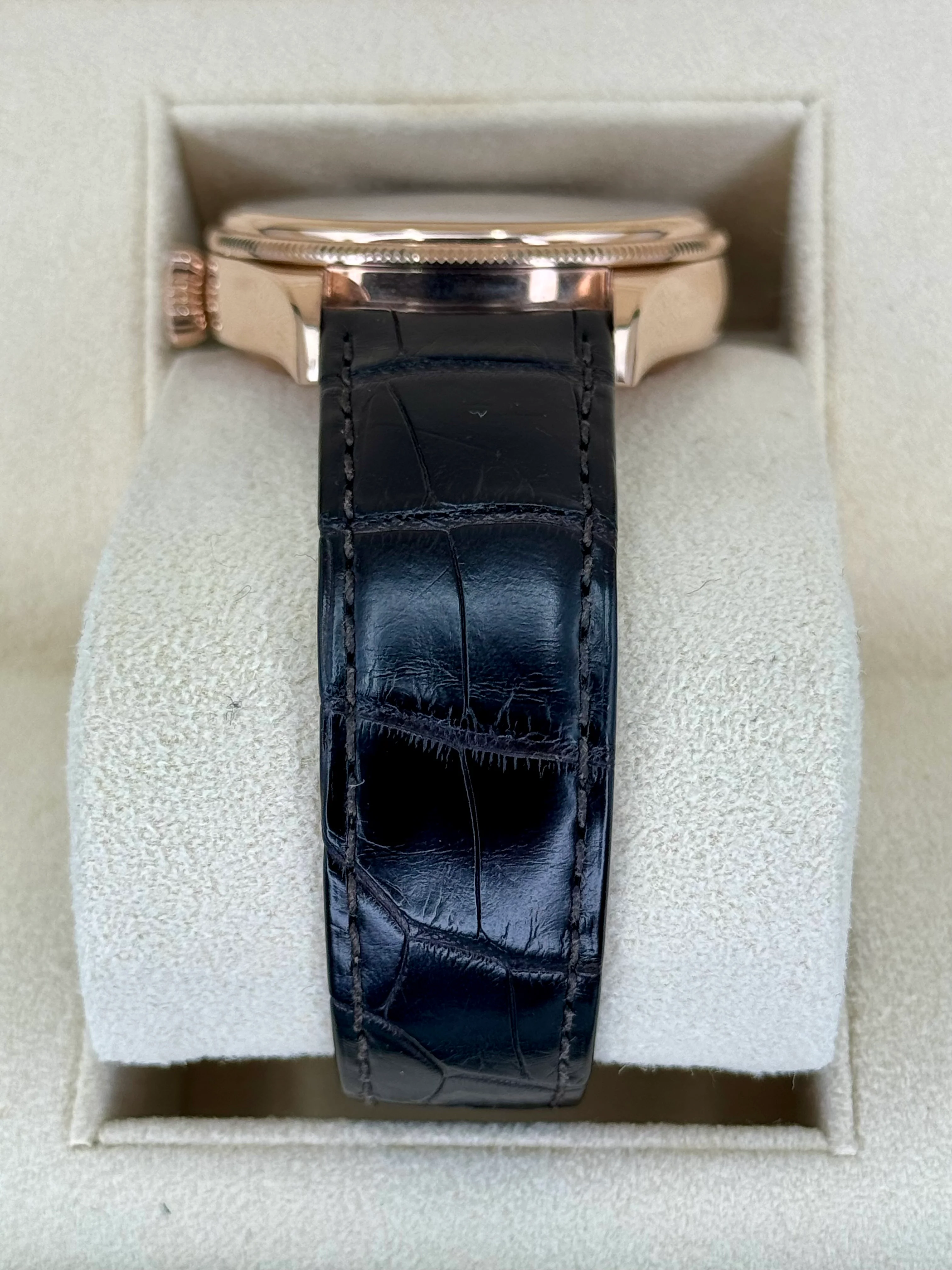 2020 Rolex Cellini Moonphase 39mm 50535 Rose Gold White Dial - Image 4