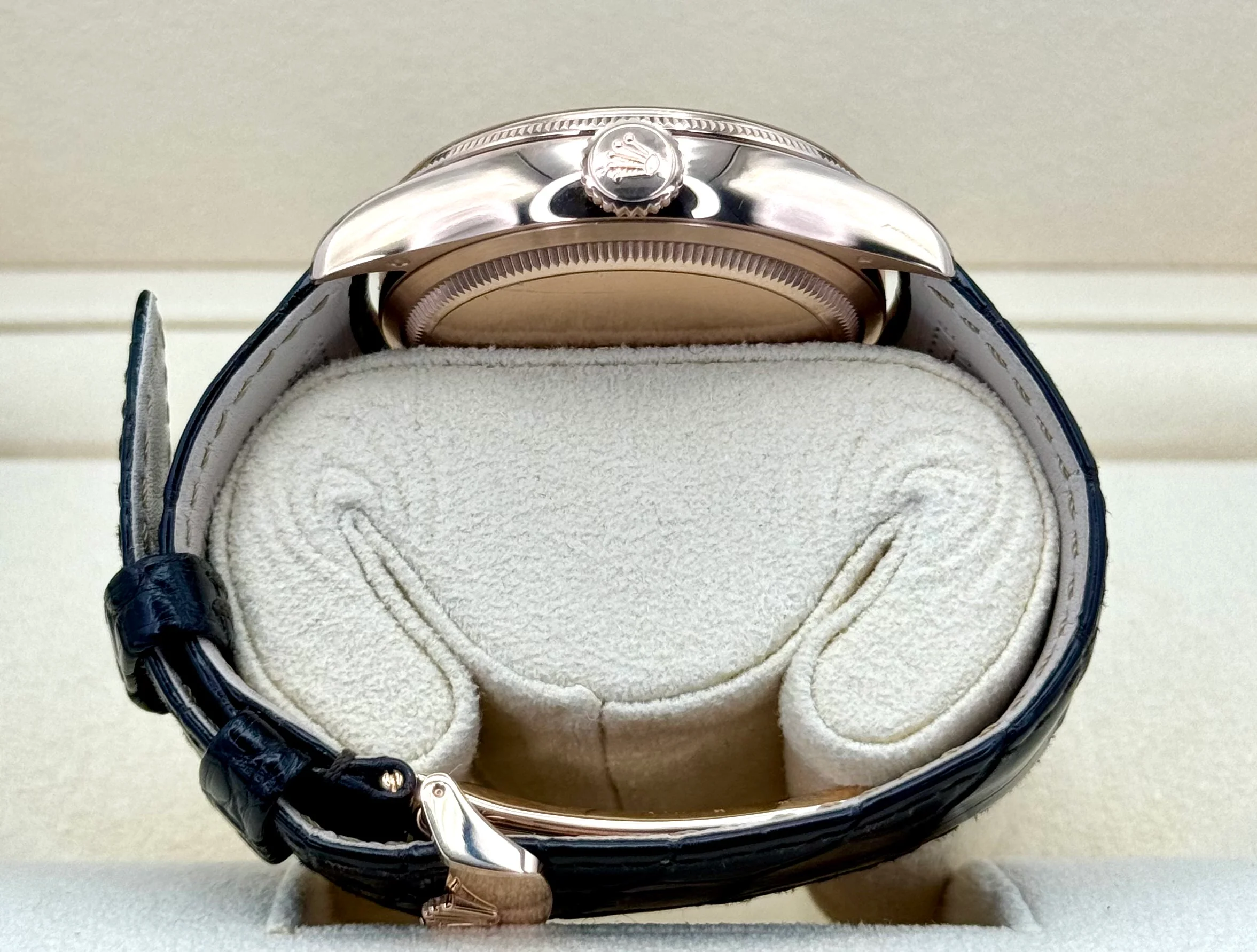 2020 Rolex Cellini Moonphase 39mm 50535 Rose Gold White Dial - Image 9