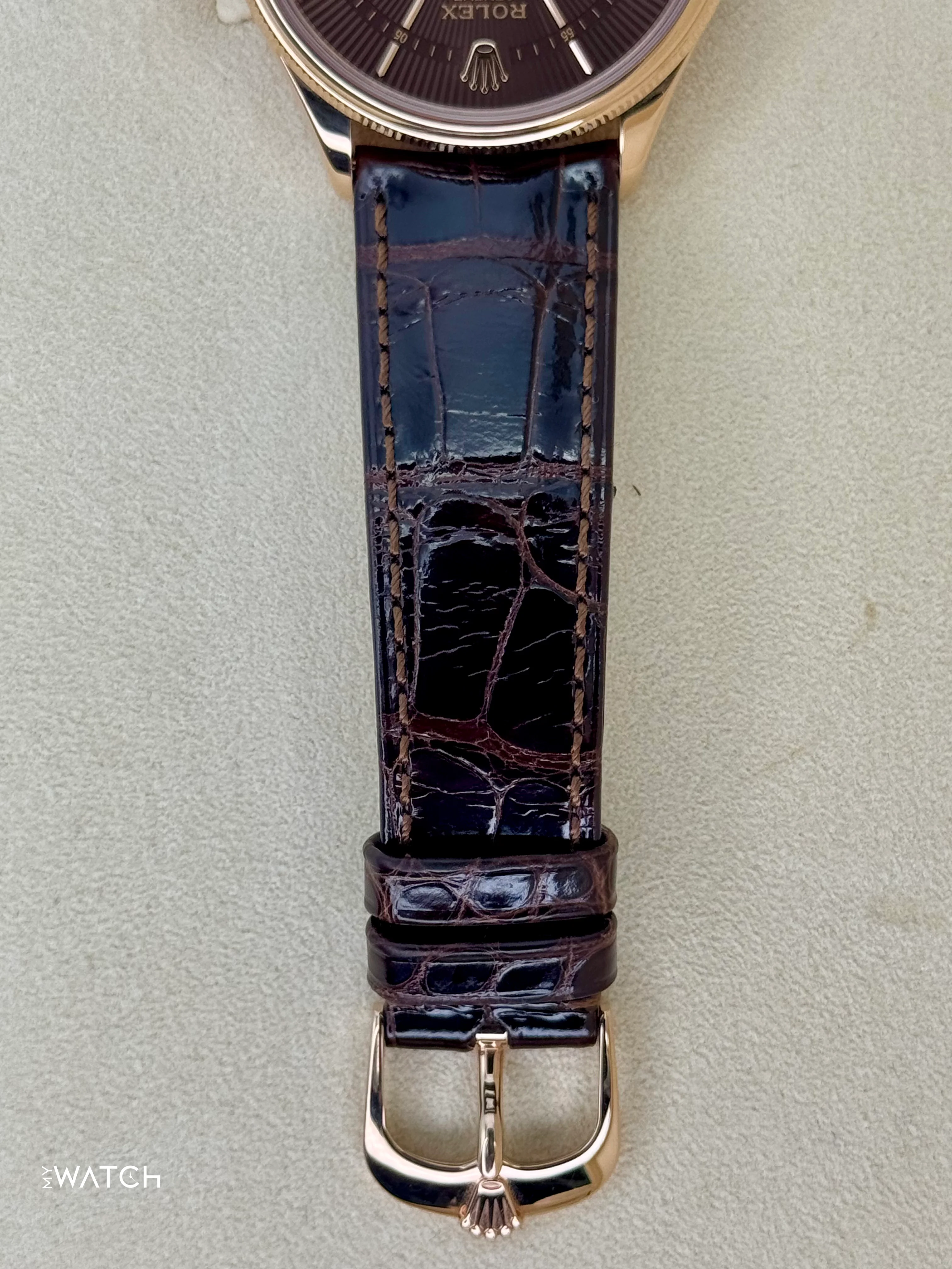 2020 Rolex Cellini Dual Time 39mm 50525 Rose Gold Brown Dial - Image 4