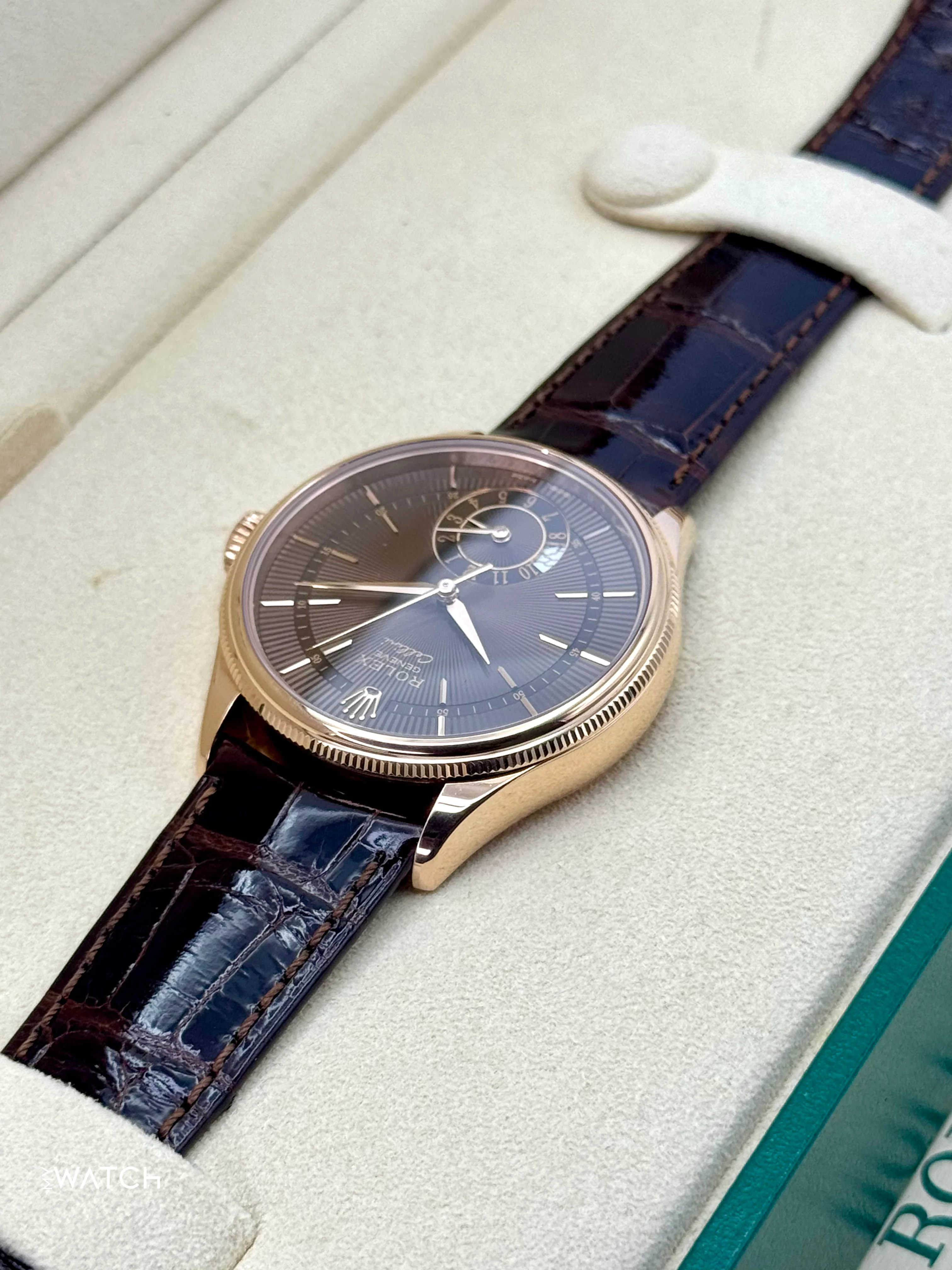 2020 Rolex Cellini Dual Time 39mm 50525 Rose Gold Brown Dial - Image 7