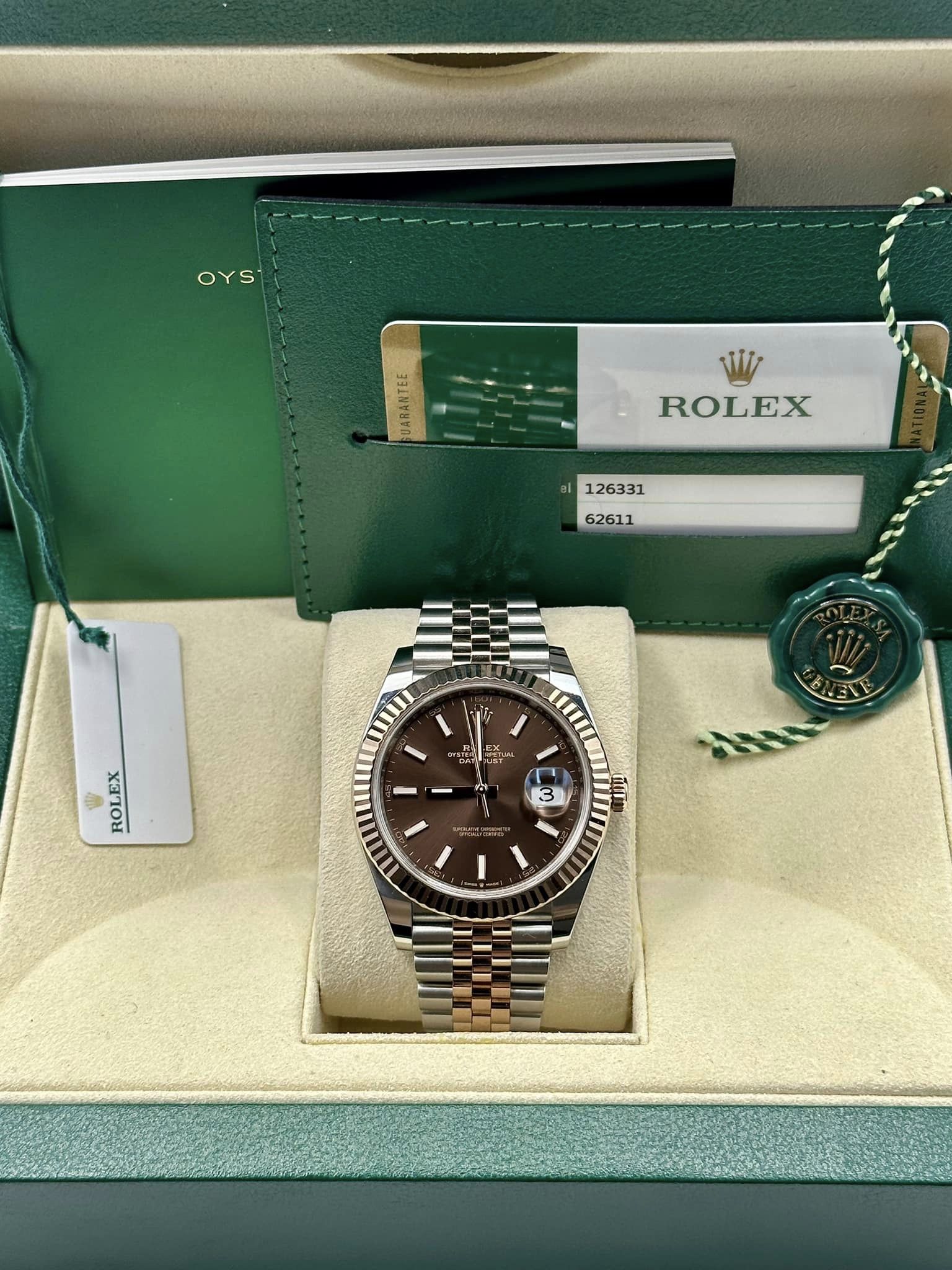 2020 Rolex Datejust 41mm 126331 Two-Tone Rose Gold Chocolate Dial - Image 11