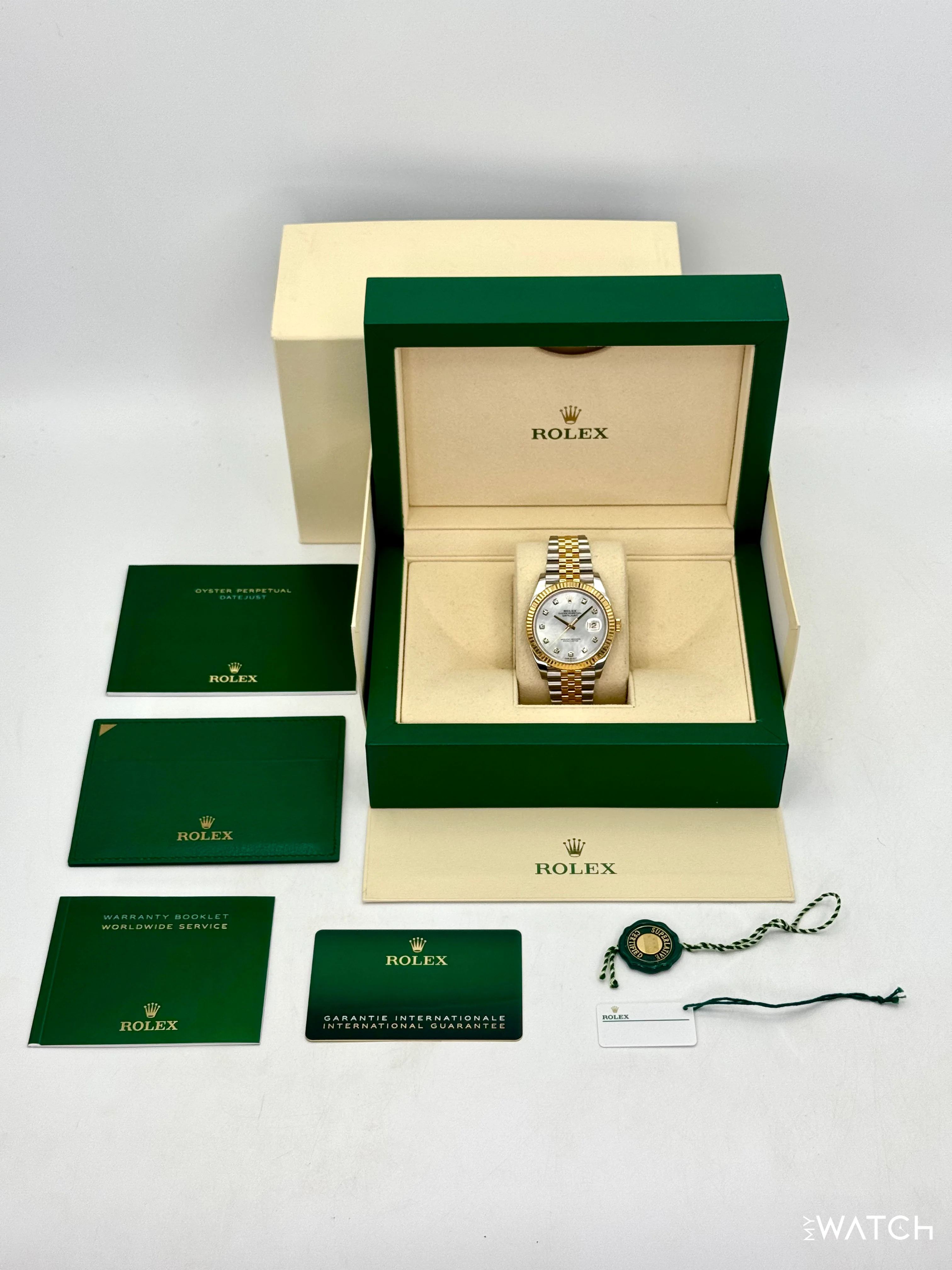 2020 Rolex Datejust 41mm 126333 Two-Tone Jubilee MOP Diamond Dial - Image 10