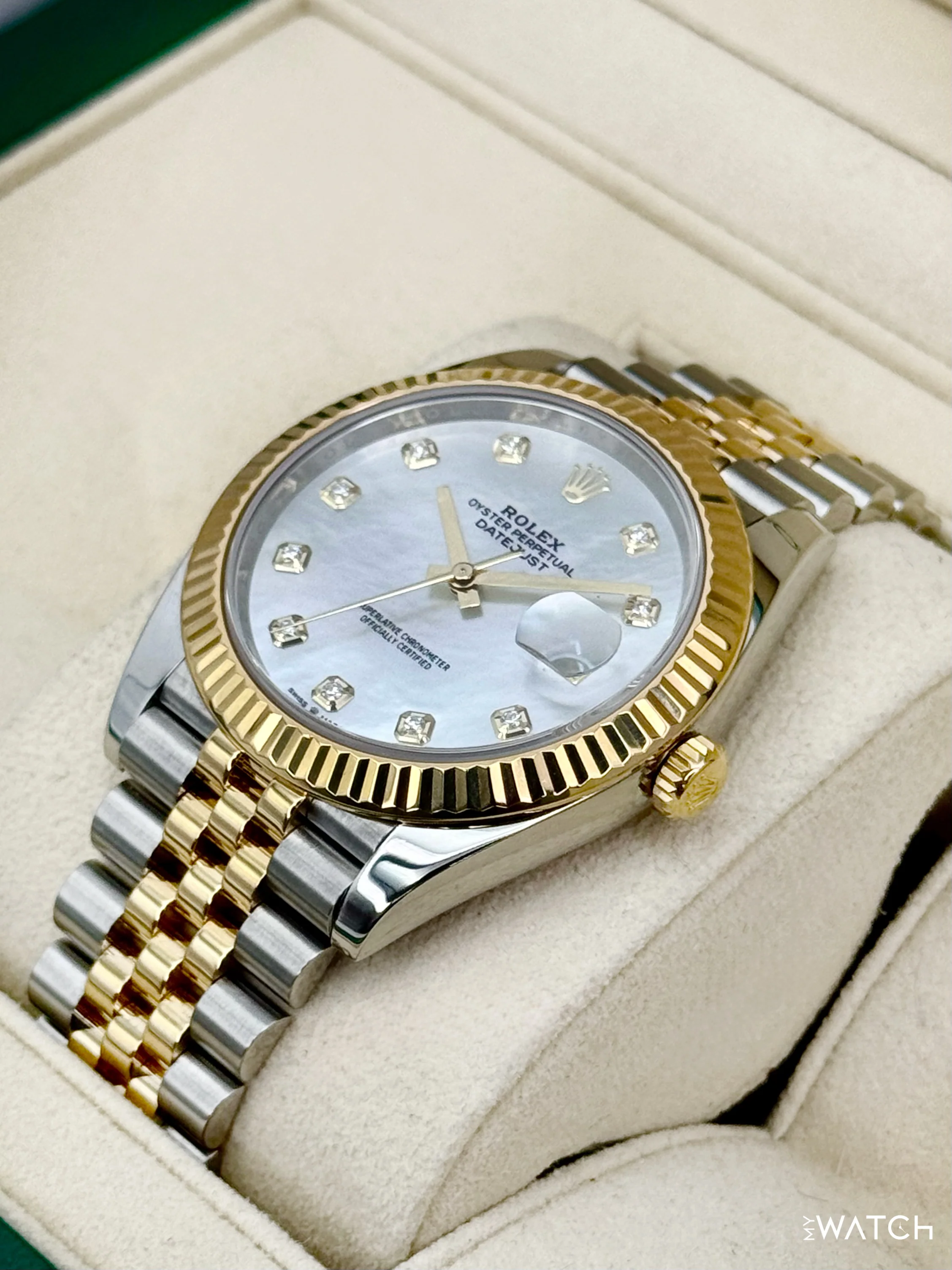 2020 Rolex Datejust 41mm 126333 Two-Tone Jubilee MOP Diamond Dial - Image 5