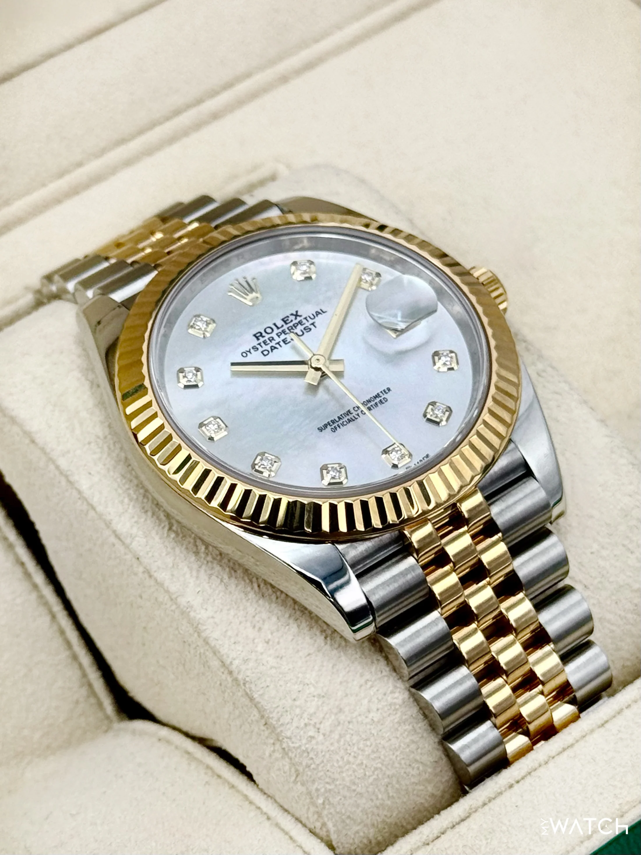 2020 Rolex Datejust 41mm 126333 Two-Tone Jubilee MOP Diamond Dial - Image 6