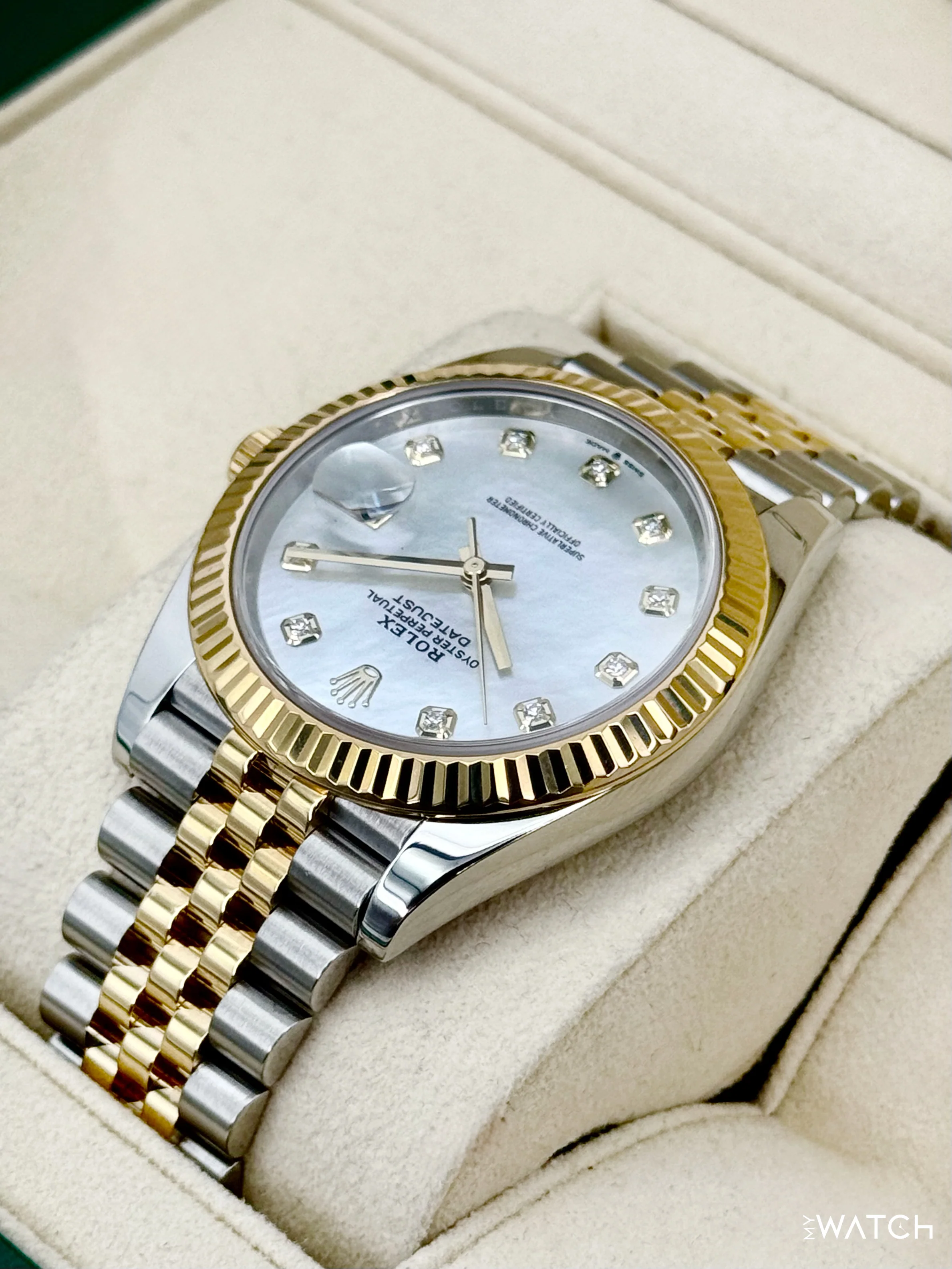 2020 Rolex Datejust 41mm 126333 Two-Tone Jubilee MOP Diamond Dial - Image 7