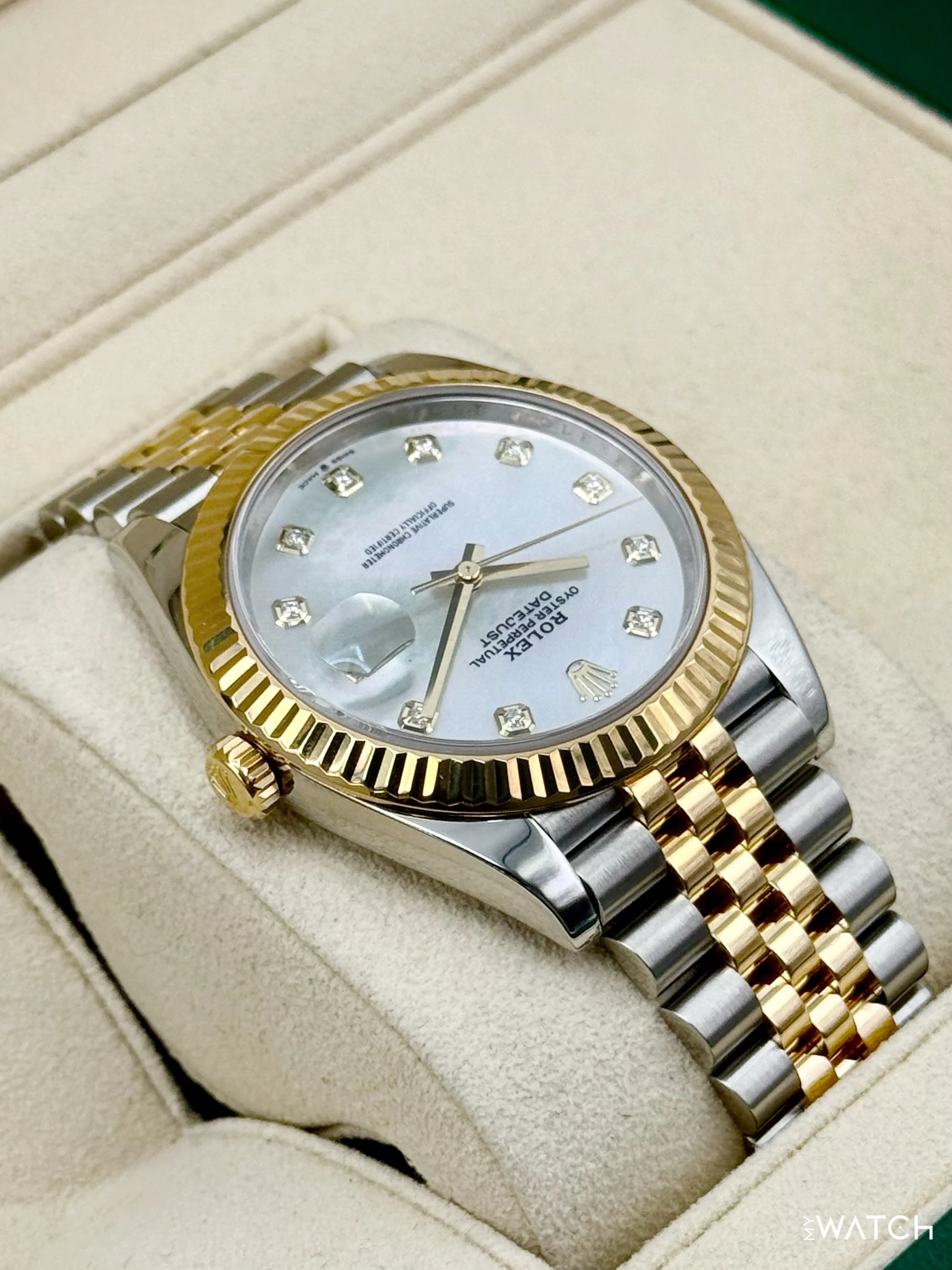 2020 Rolex Datejust 41mm 126333 Two-Tone Jubilee MOP Diamond Dial - Image 8
