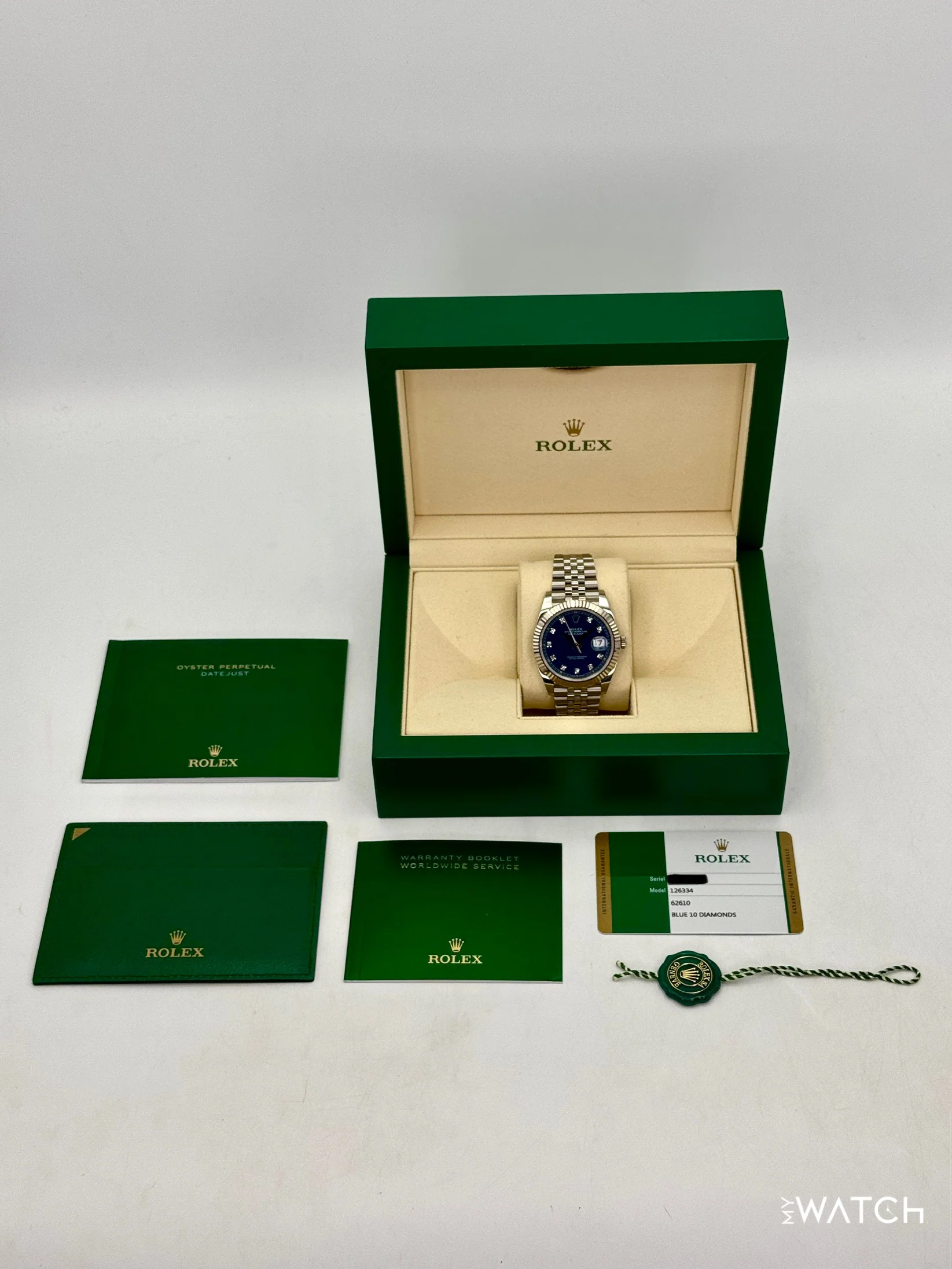2020 Rolex Datejust 41mm 126334 Stainless Steel Jubilee Blue Diamond Dial - Image 10