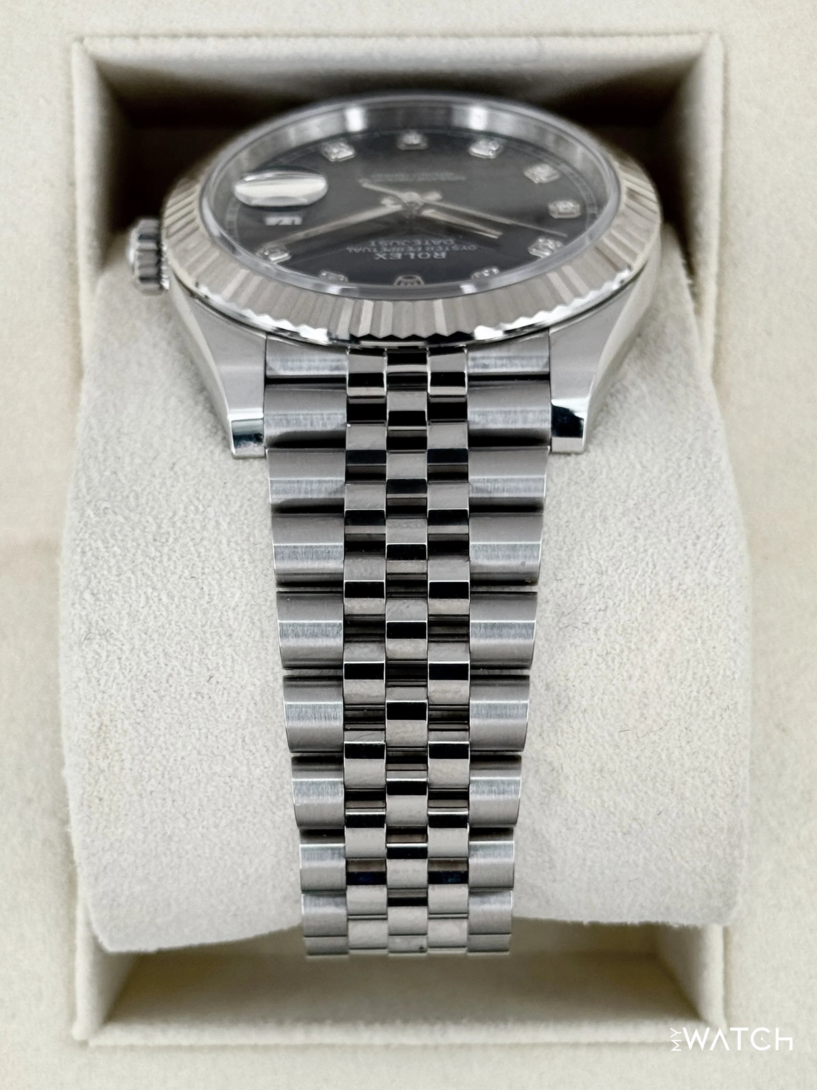 2020 Rolex Datejust 41mm 126334 Stainless Steel Jubilee Blue Diamond Dial - Image 3