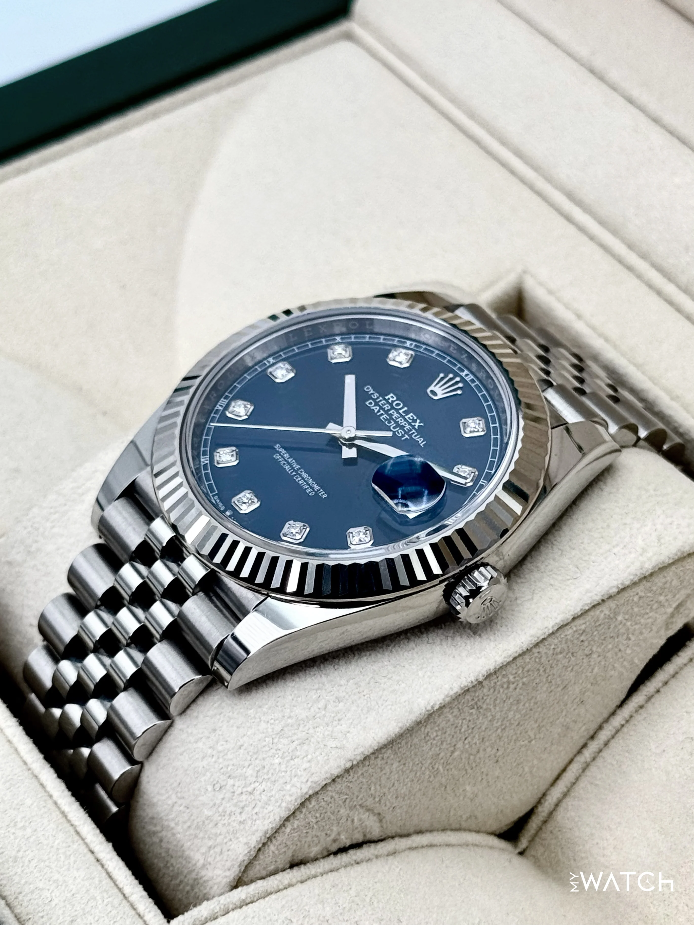 2020 Rolex Datejust 41mm 126334 Stainless Steel Jubilee Blue Diamond Dial - Image 5