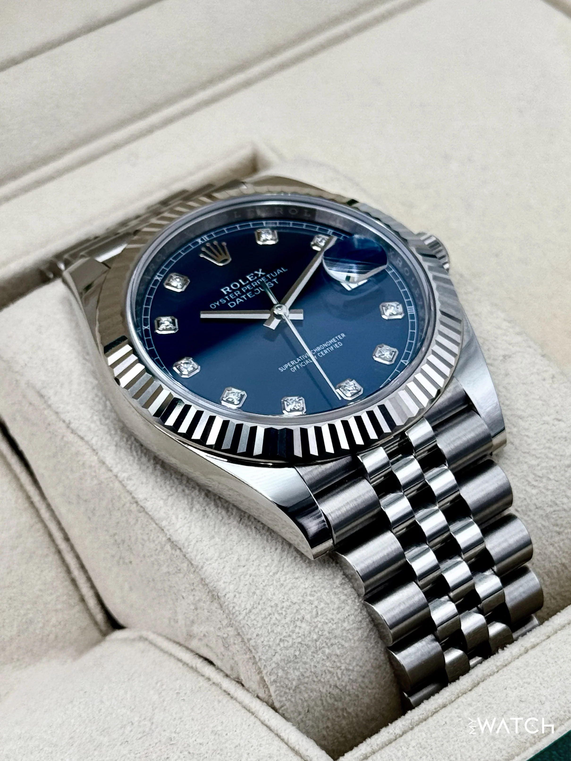2020 Rolex Datejust 41mm 126334 Stainless Steel Jubilee Blue Diamond Dial - Image 6