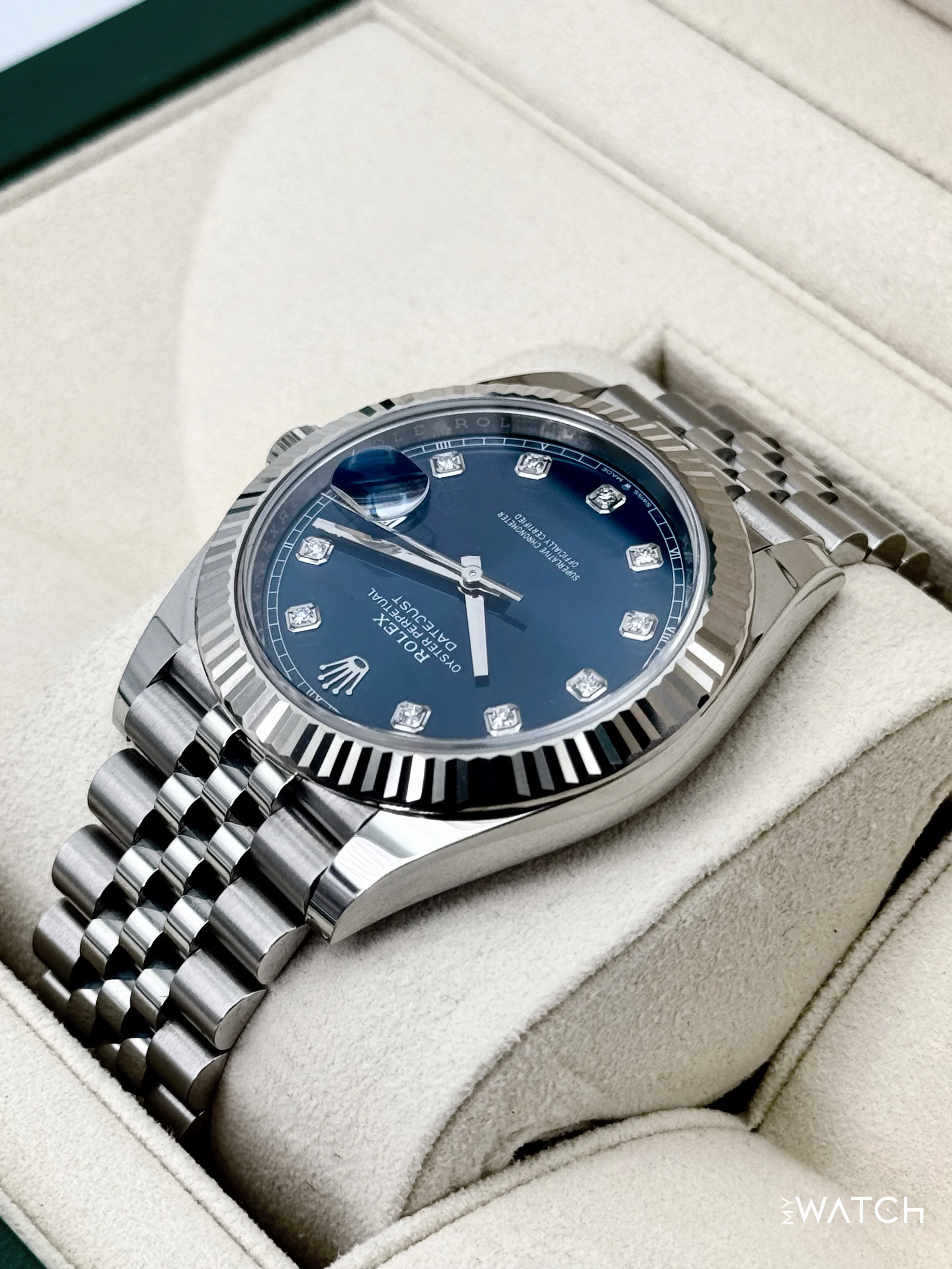 2020 Rolex Datejust 41mm 126334 Stainless Steel Jubilee Blue Diamond Dial - Image 7