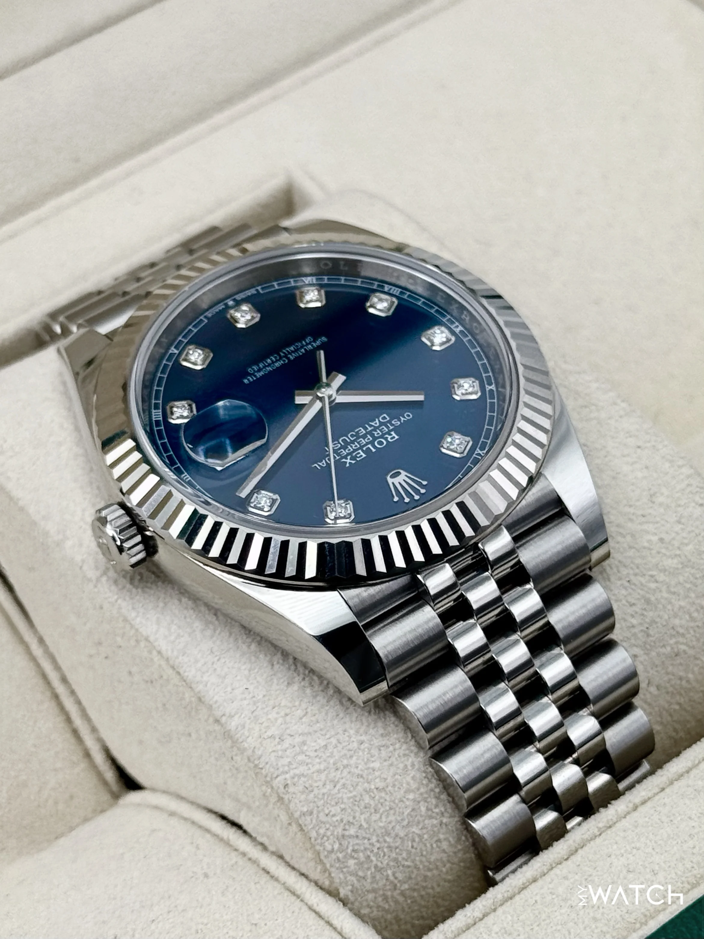 2020 Rolex Datejust 41mm 126334 Stainless Steel Jubilee Blue Diamond Dial - Image 8
