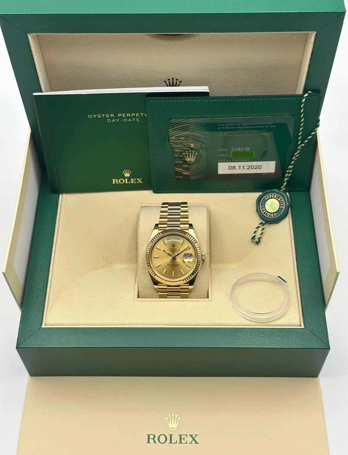 2020 Rolex Day-Date 40mm 228238 Presidential Champagne Dial - Image 11