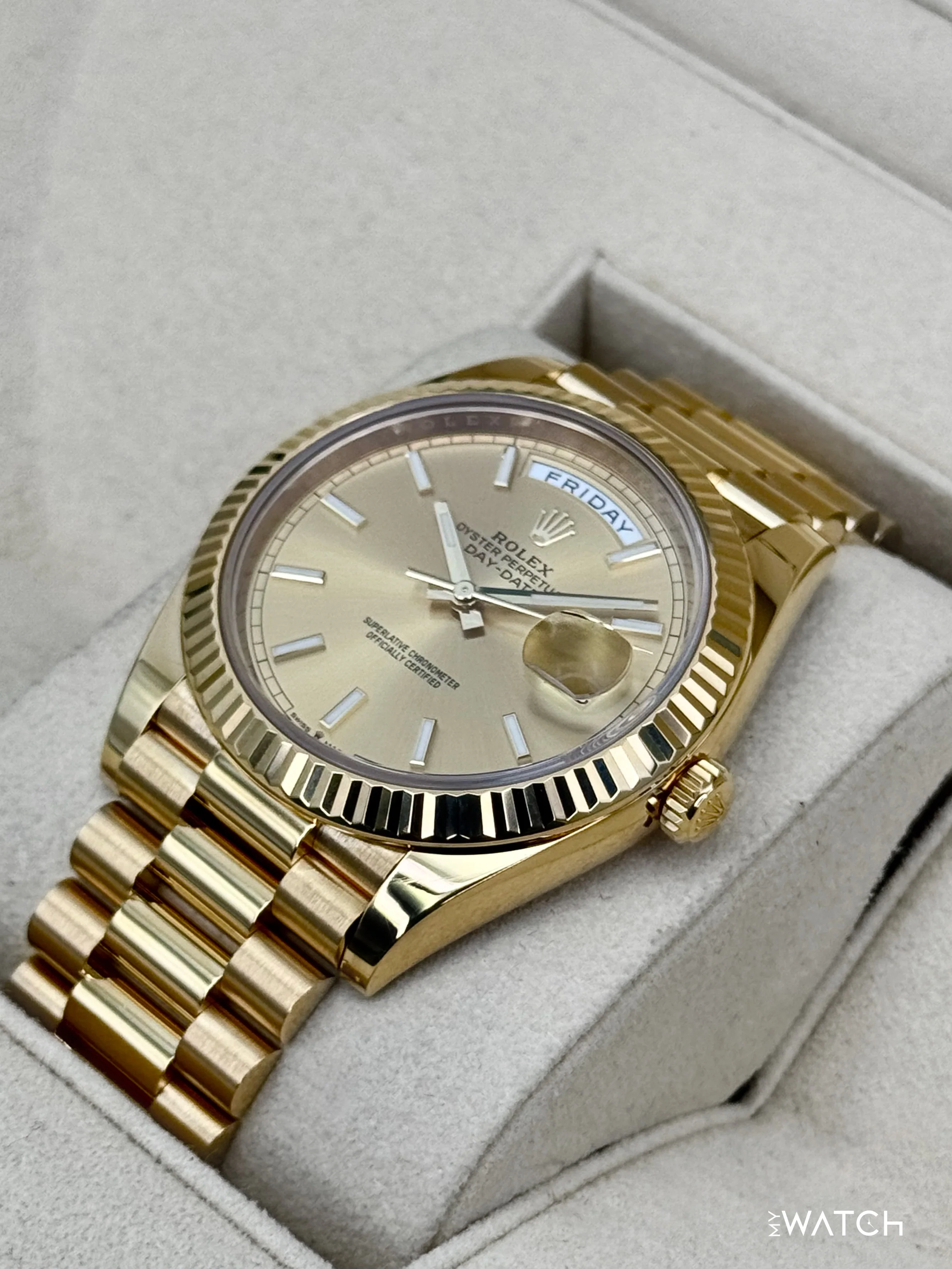 2020 Rolex Day-Date 40mm 228238 Champagne Stick Dial - Image 5