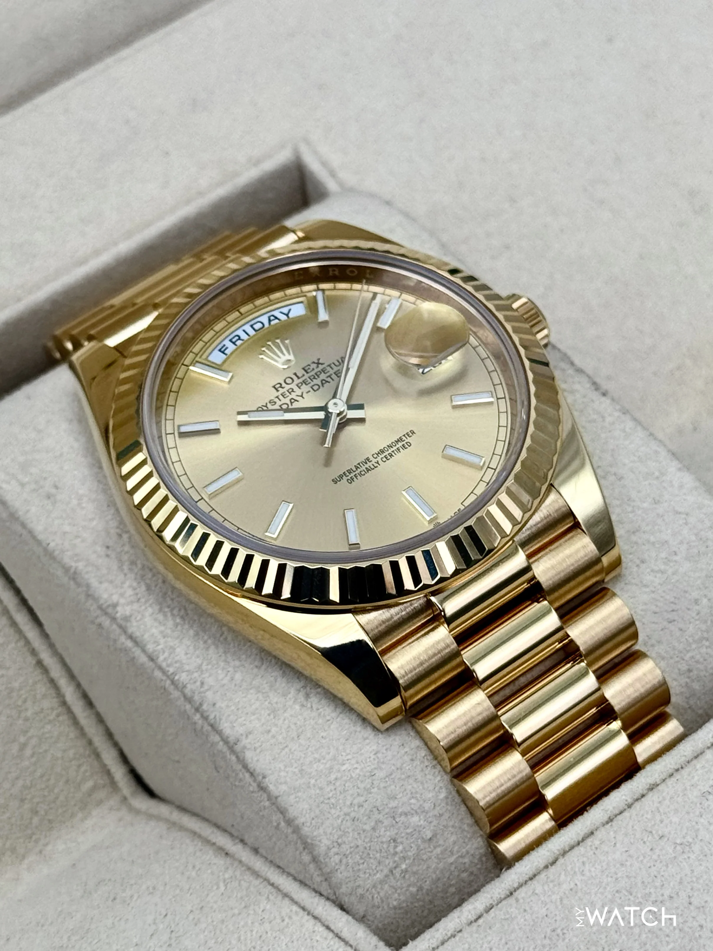 2020 Rolex Day-Date 40mm 228238 Champagne Stick Dial - Image 6