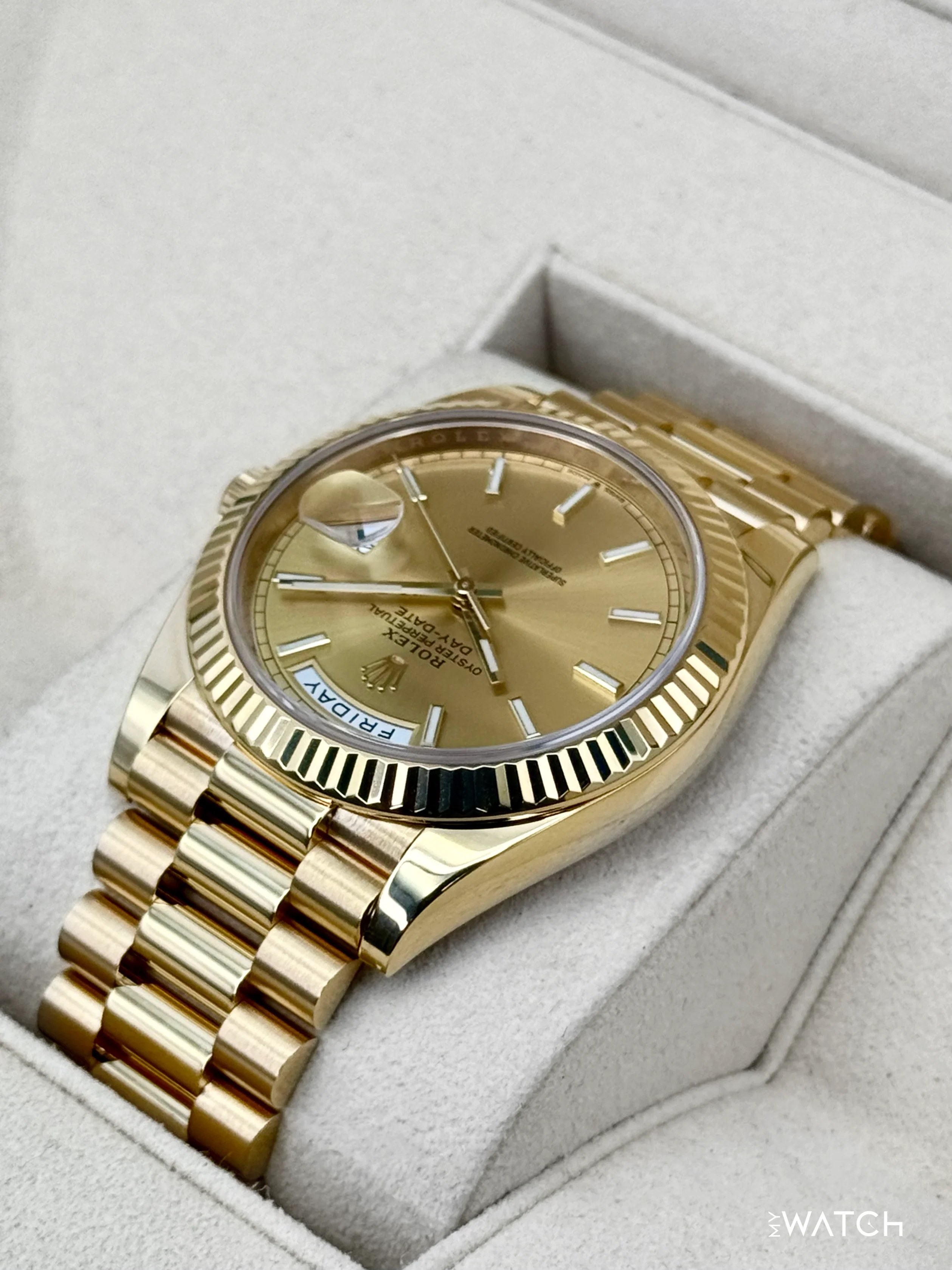 2020 Rolex Day-Date 40mm 228238 Champagne Stick Dial - Image 7