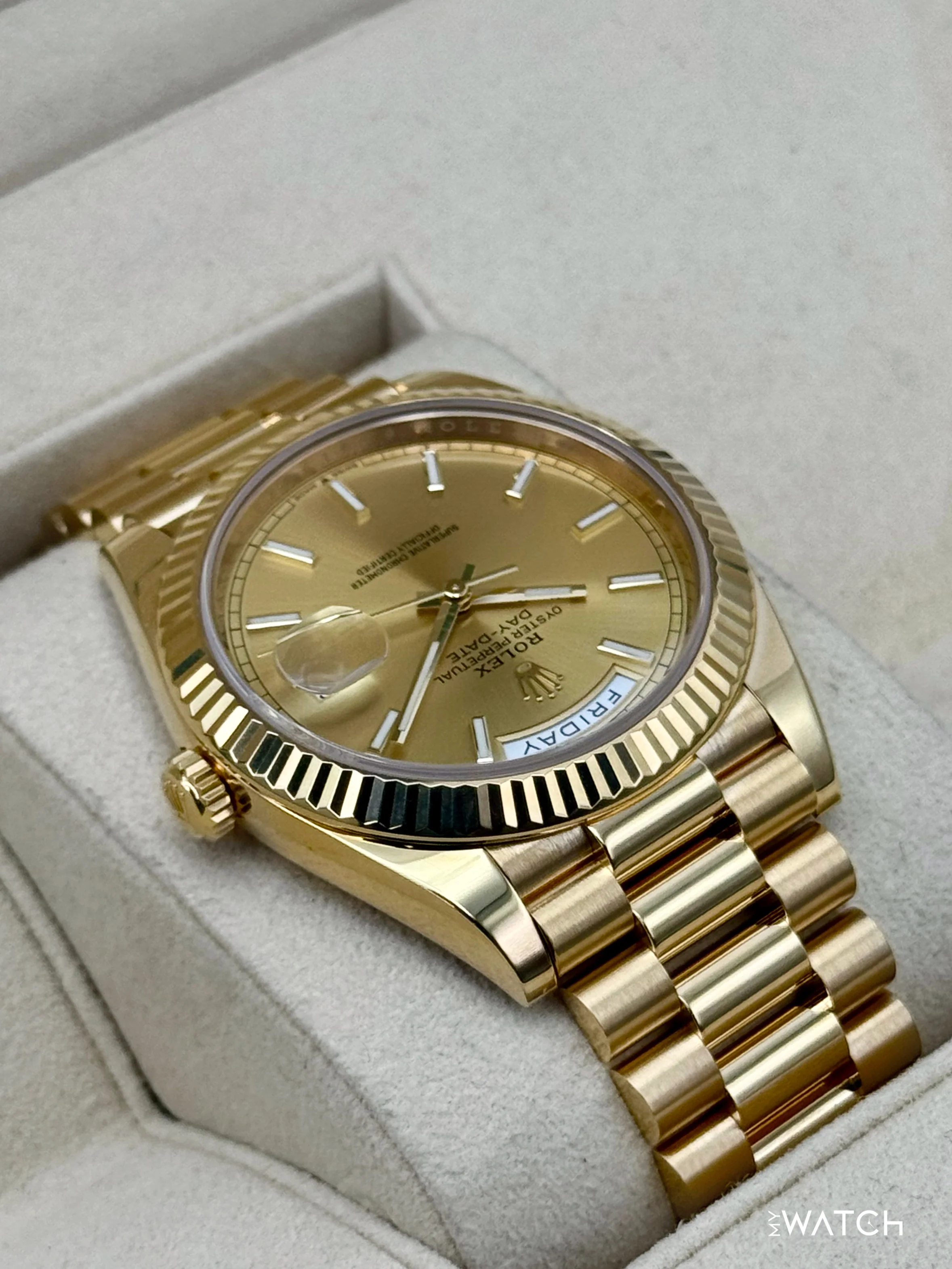 2020 Rolex Day-Date 40mm 228238 Champagne Stick Dial - Image 8