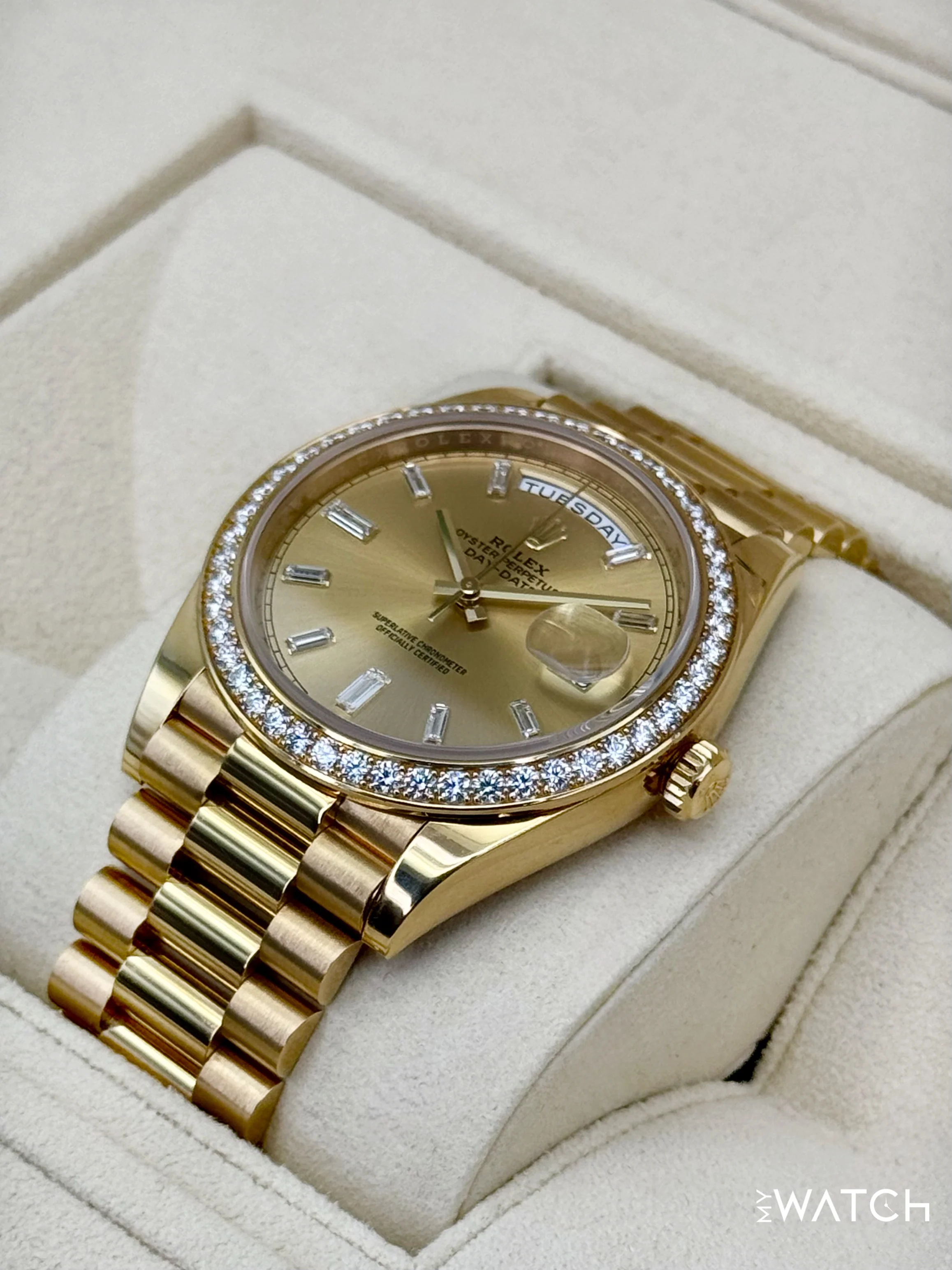 2020 Rolex Day-Date 40mm 228348RBR Presidential Champagne Baguette Dial - Image 5