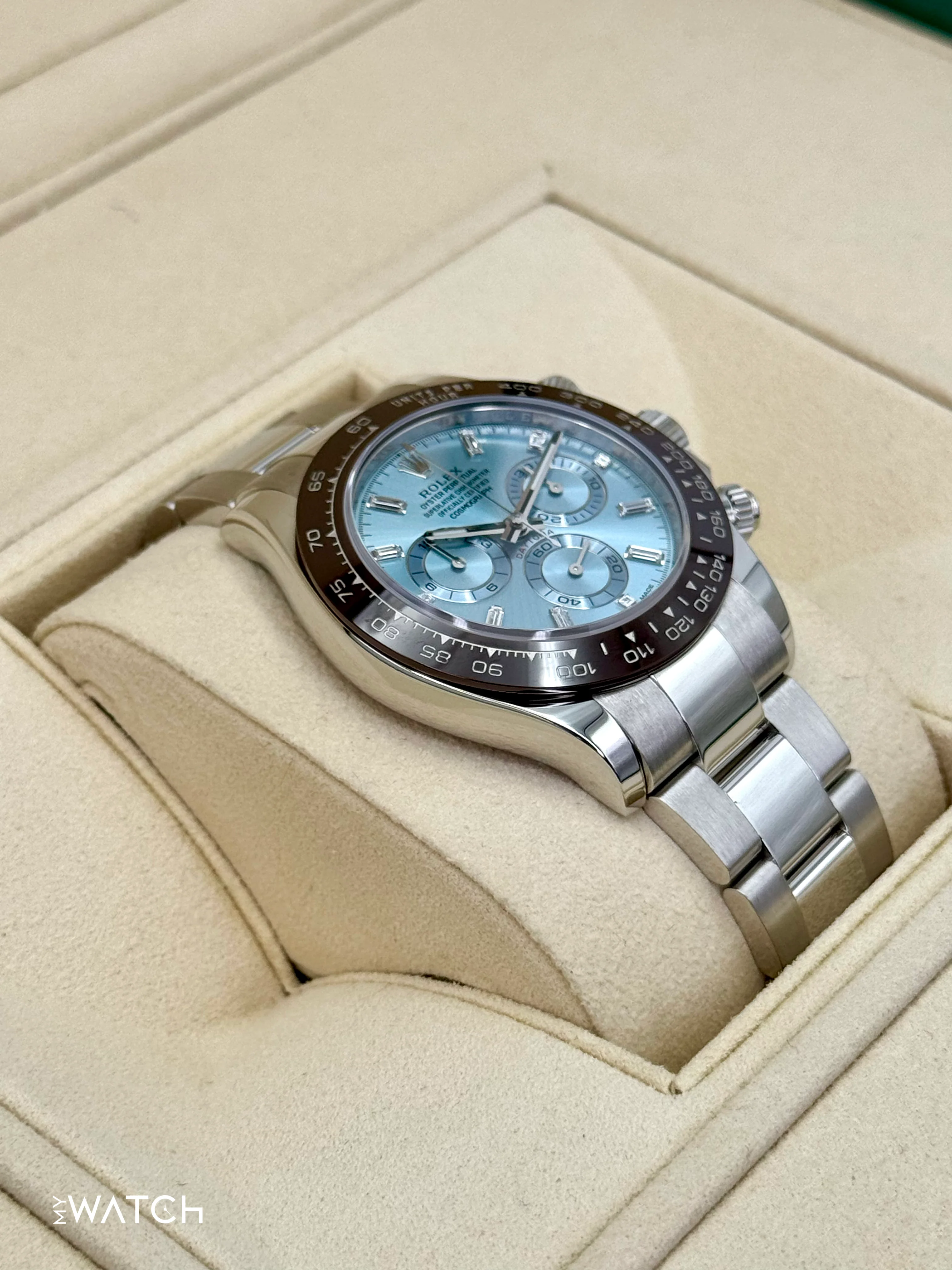 2020 Rolex Daytona 40mm 116506 Platinum Ice Blue Diamond Baguette Dial - Image 6