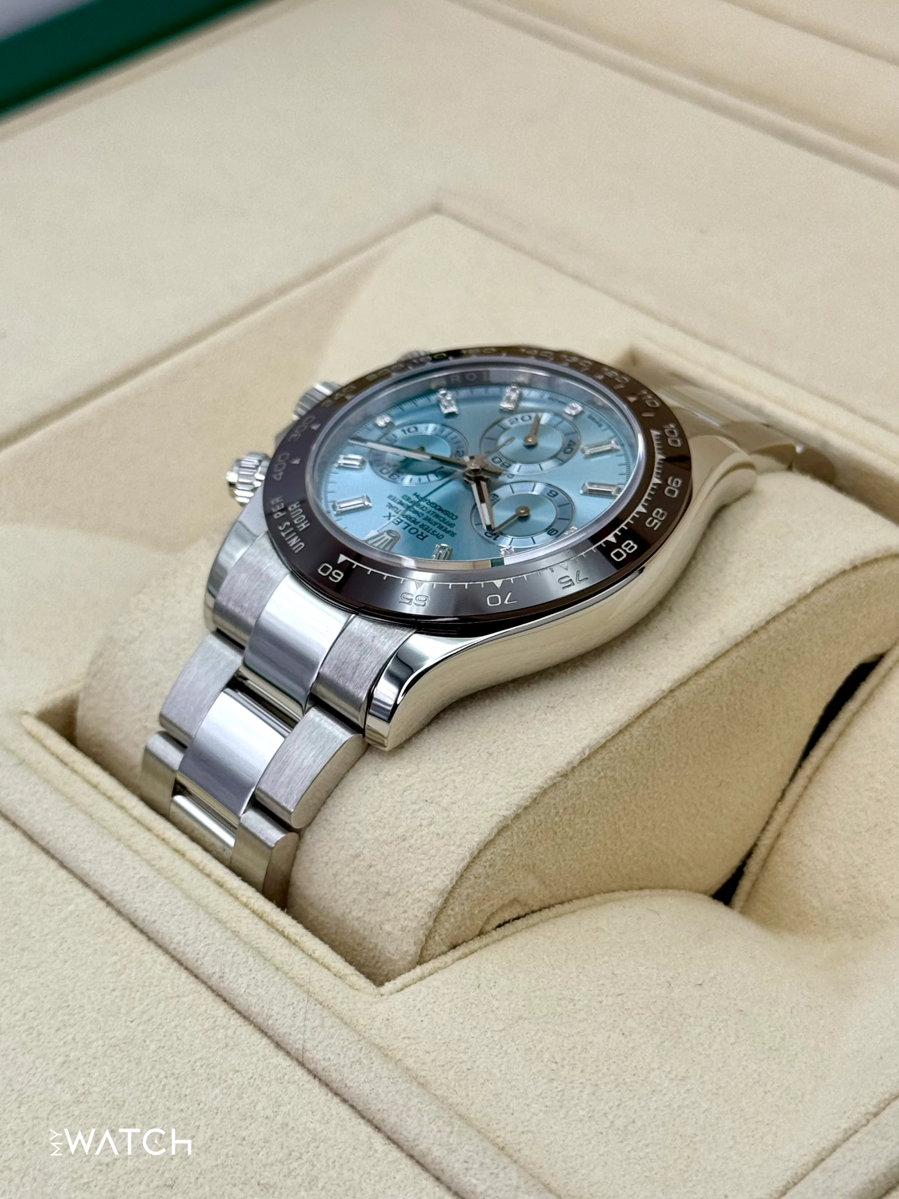 2020 Rolex Daytona 40mm 116506 Platinum Ice Blue Diamond Baguette Dial - Image 7