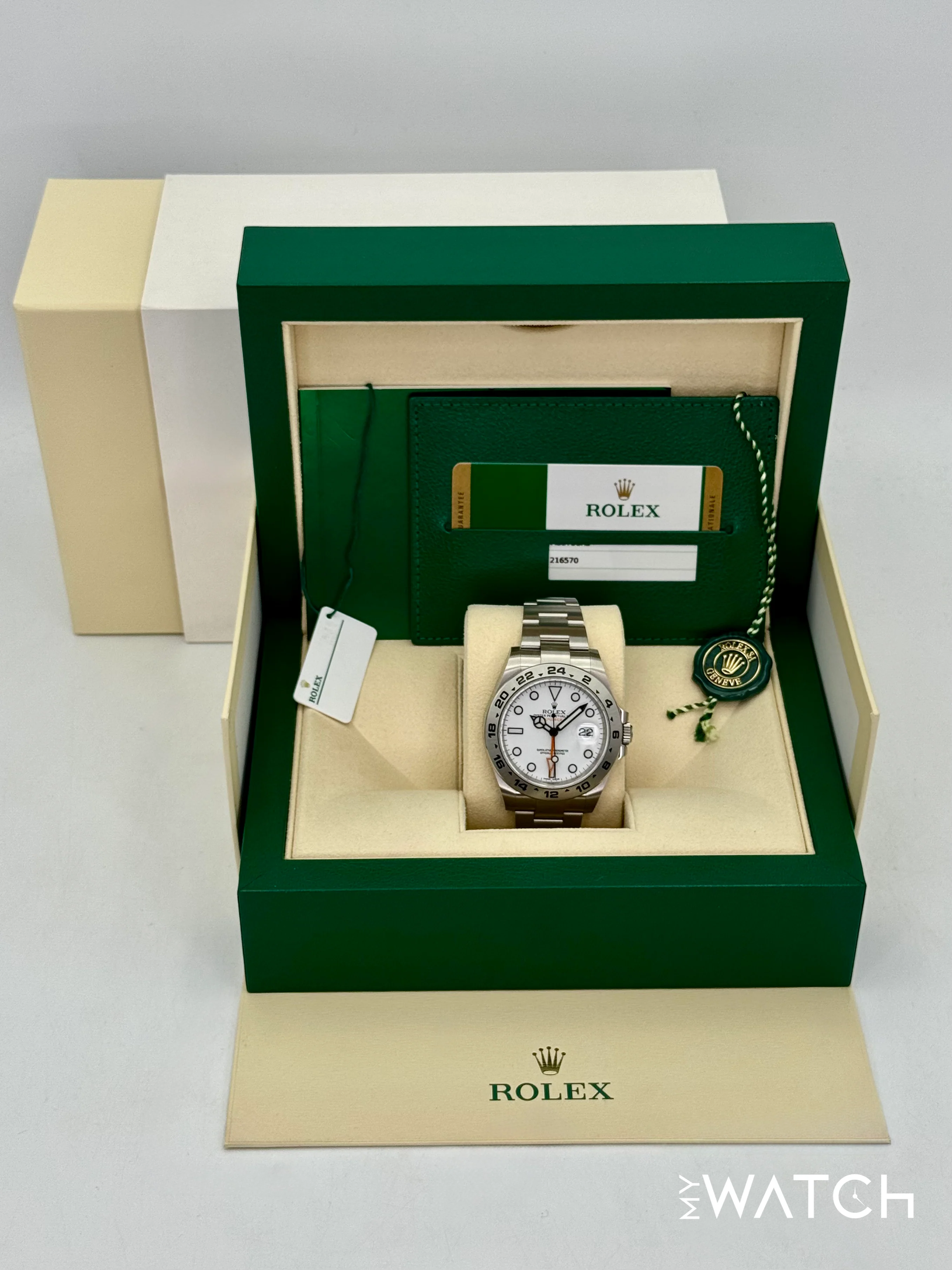 2020 Rolex Explorer II 42mm 216570 Polar White Dial - Image 9