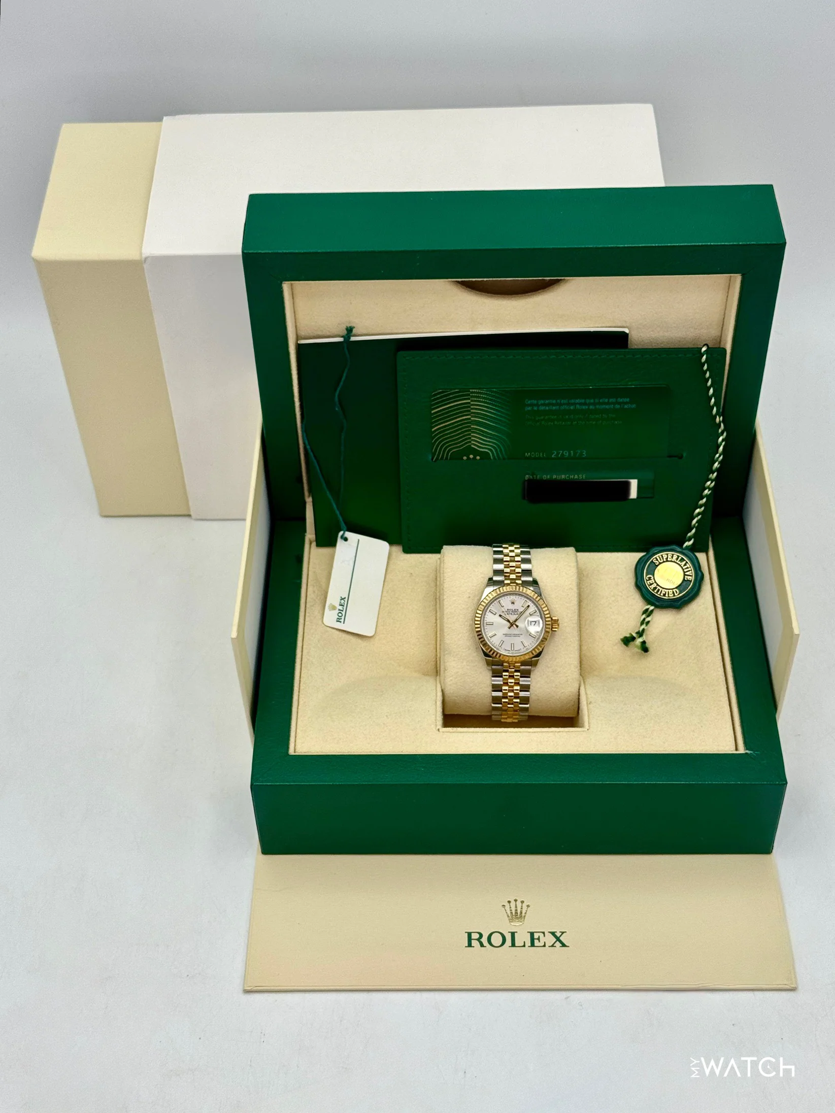 2020 Rolex Lady Datejust 28mm 279173 Two-Tone Jubilee Silver Dial - Image 9