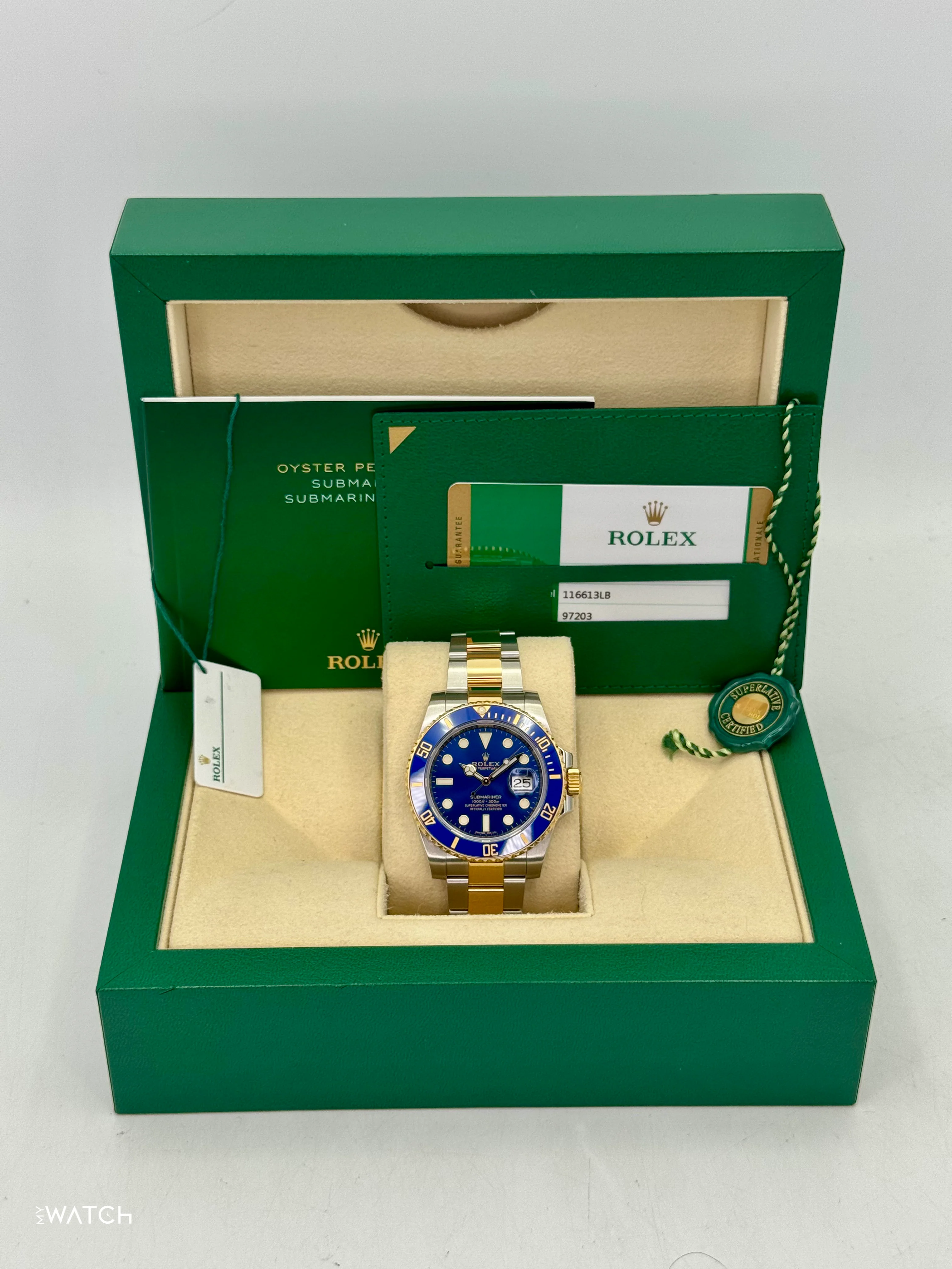 2020 Rolex Submariner "Bluesy" 40mm 116613LB Two-Tone Blue Dial - Image 9