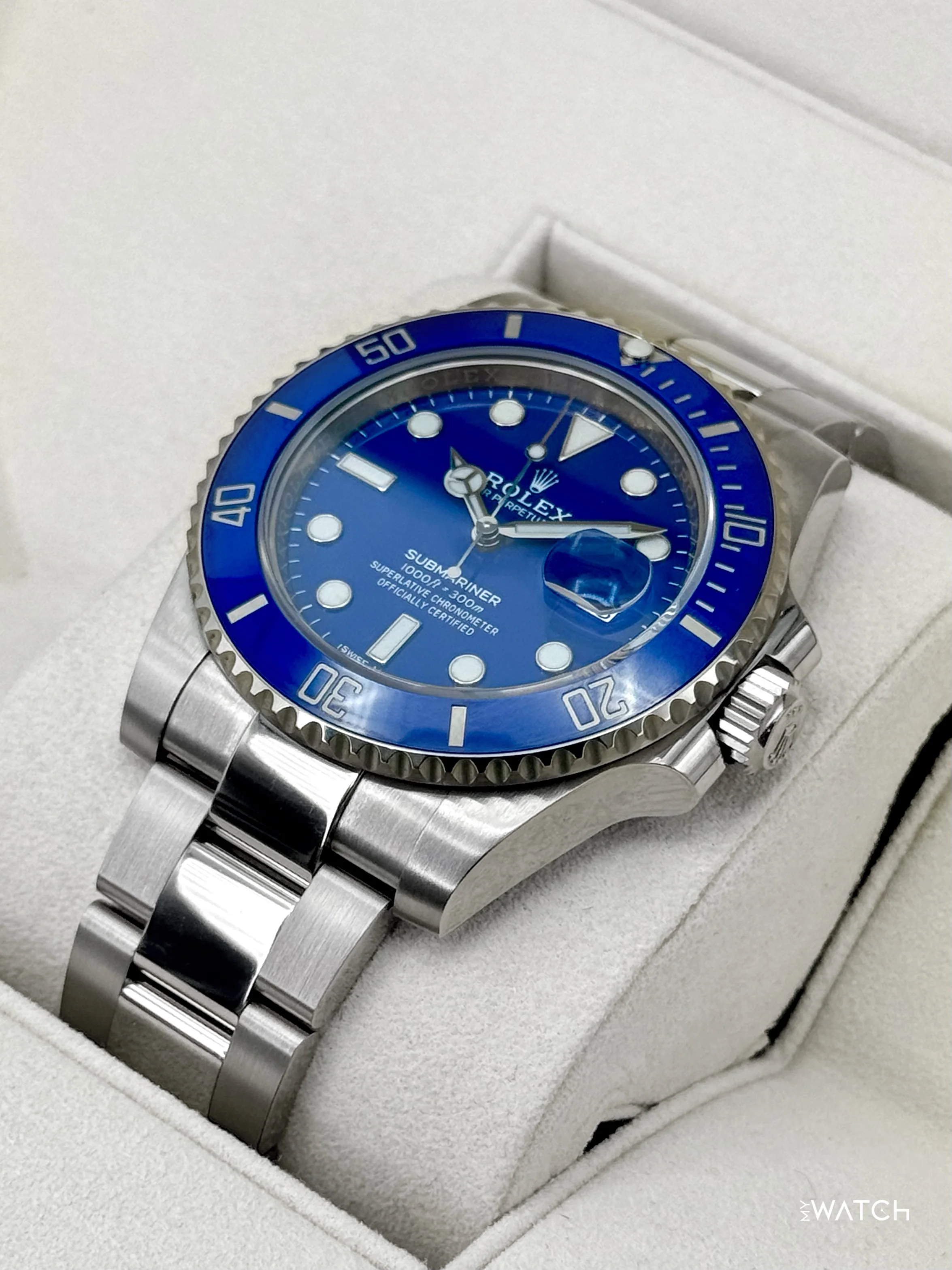 2020 Rolex Submariner "Smurf" 40mm 116619LB White Gold Blue Dial (NFC Card) - Image 5