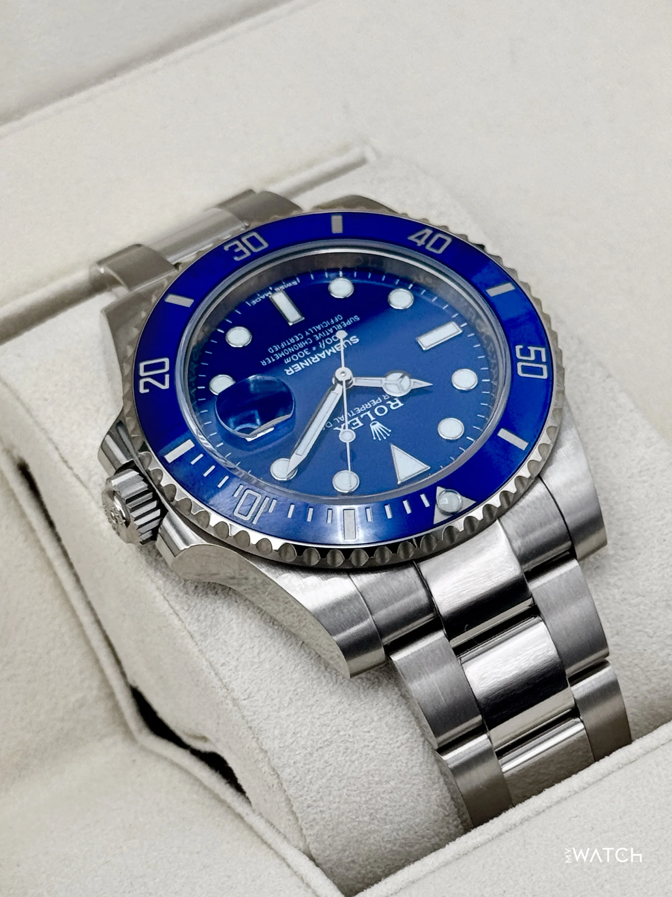 2020 Rolex Submariner "Smurf" 40mm 116619LB White Gold Blue Dial (NFC Card) - Image 8