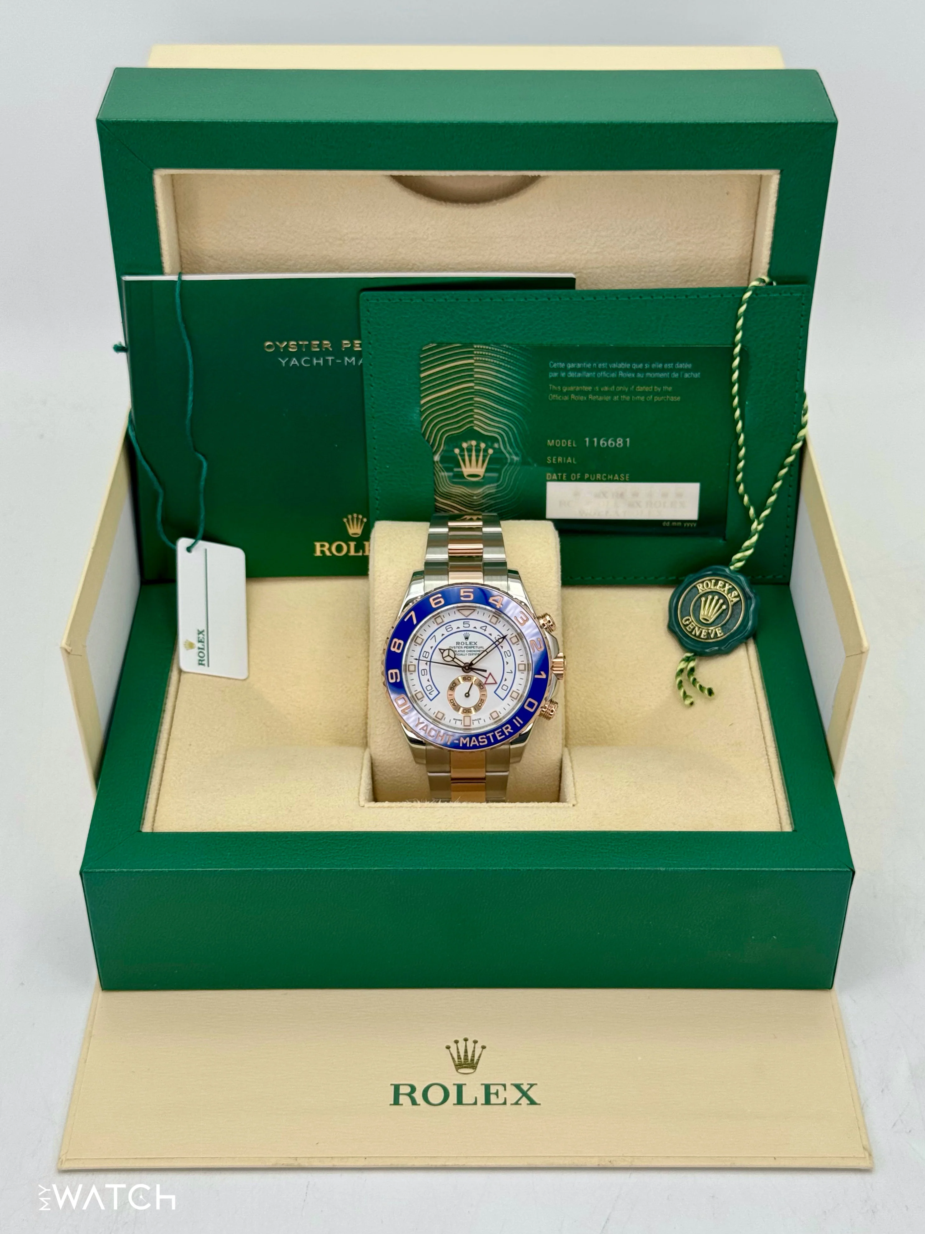 2020 Rolex Yacht-Master II 44mm 116681 Two-Tone White Dial - Image 9
