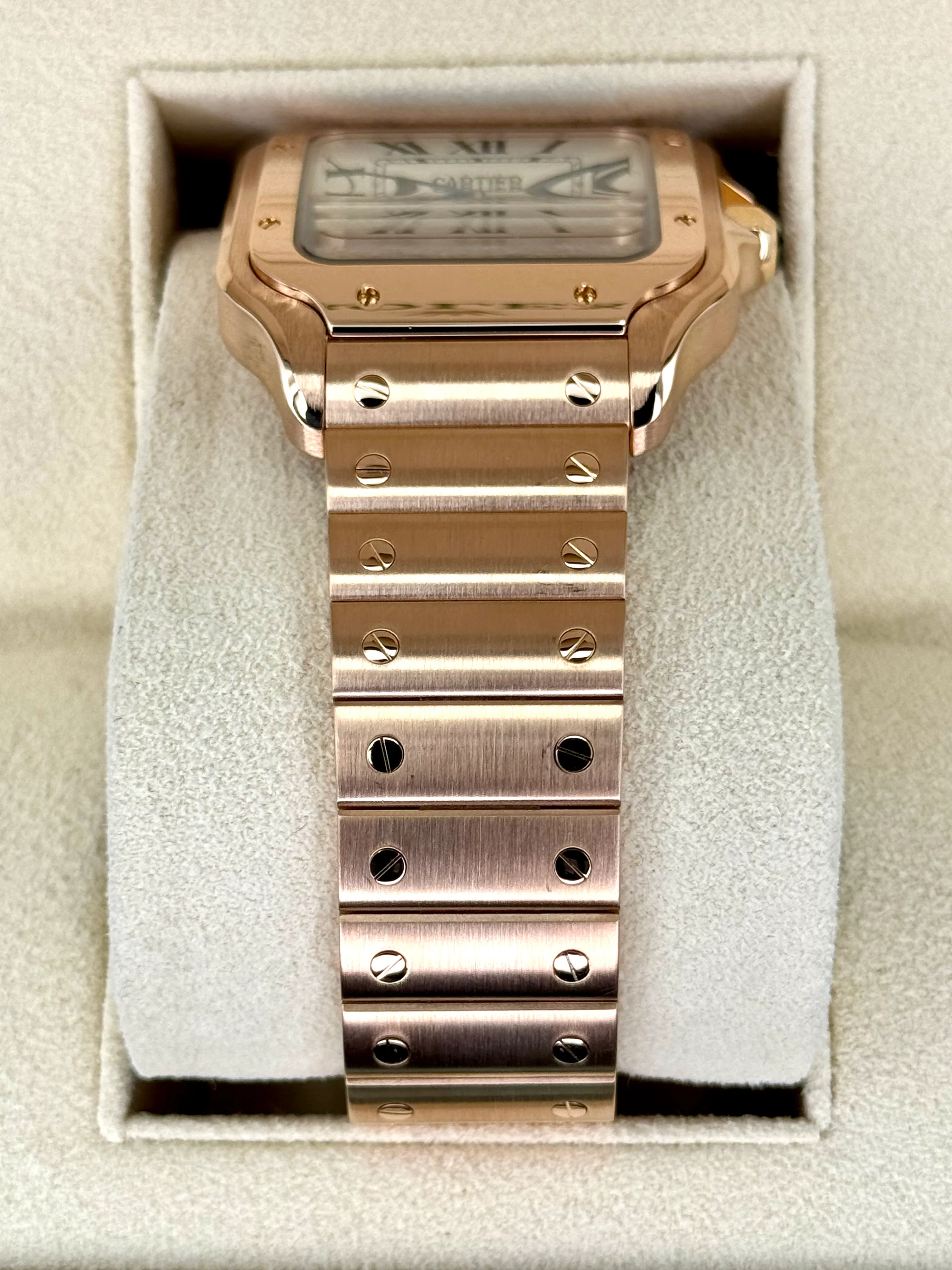 2021 Cartier Santos De Cartier 39.8mm WGSA0018 Rose Gold White Dial - Image 3