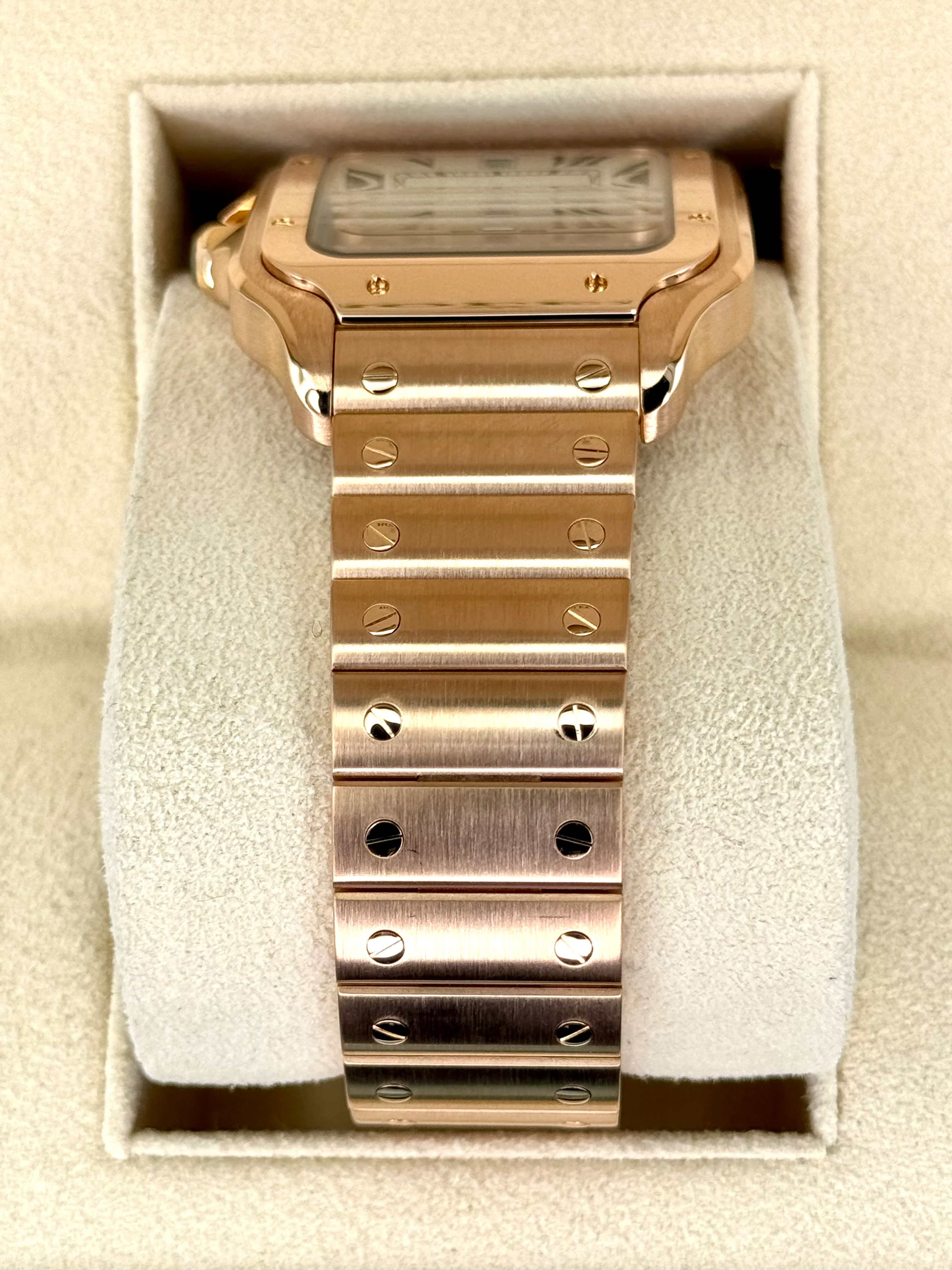 2021 Cartier Santos De Cartier 39.8mm WGSA0018 Rose Gold White Dial - Image 4
