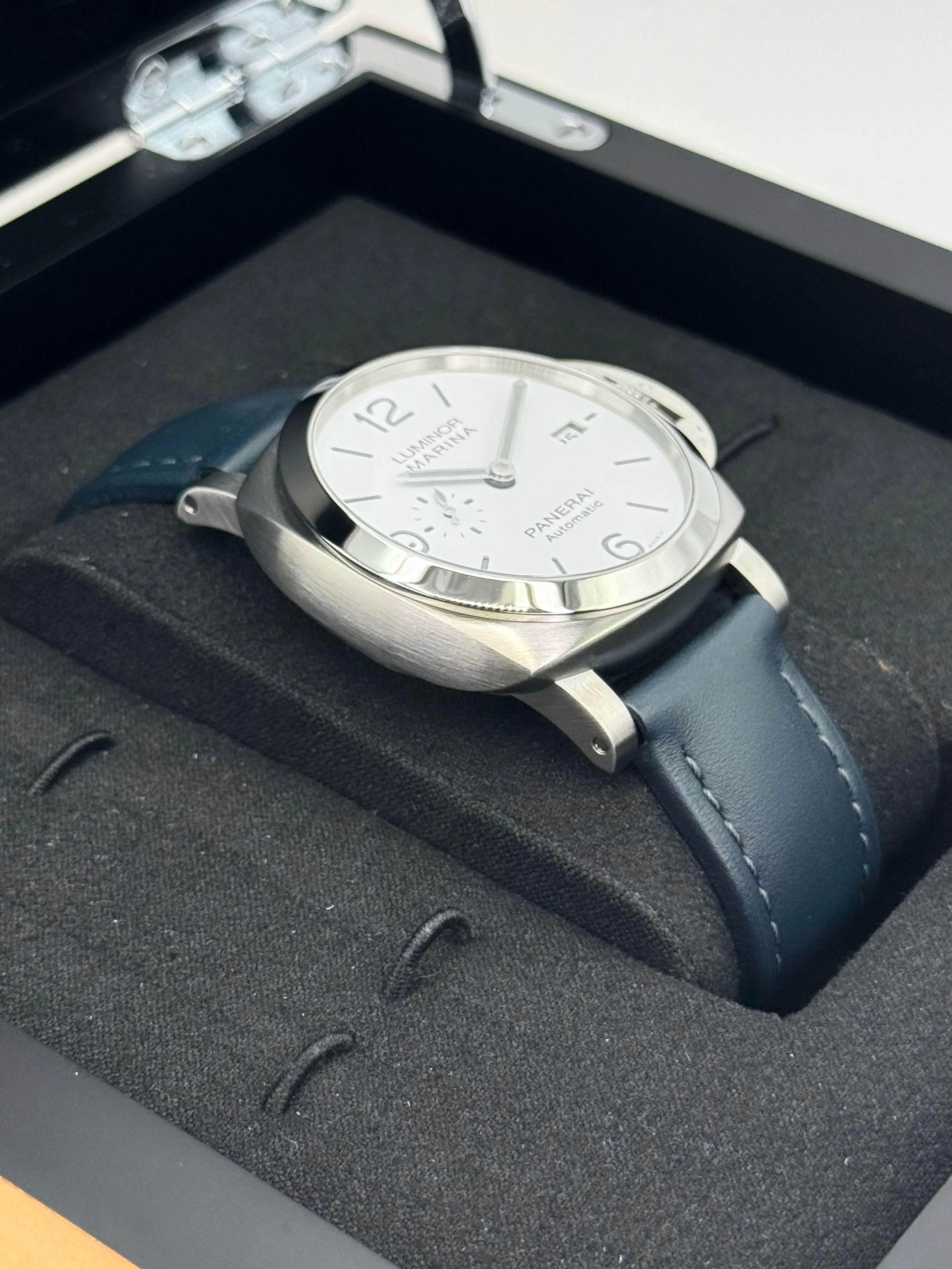 2021 Panerai Luminor Marina 44mm PAM01314 Stainless Steel White Dial - Image 6