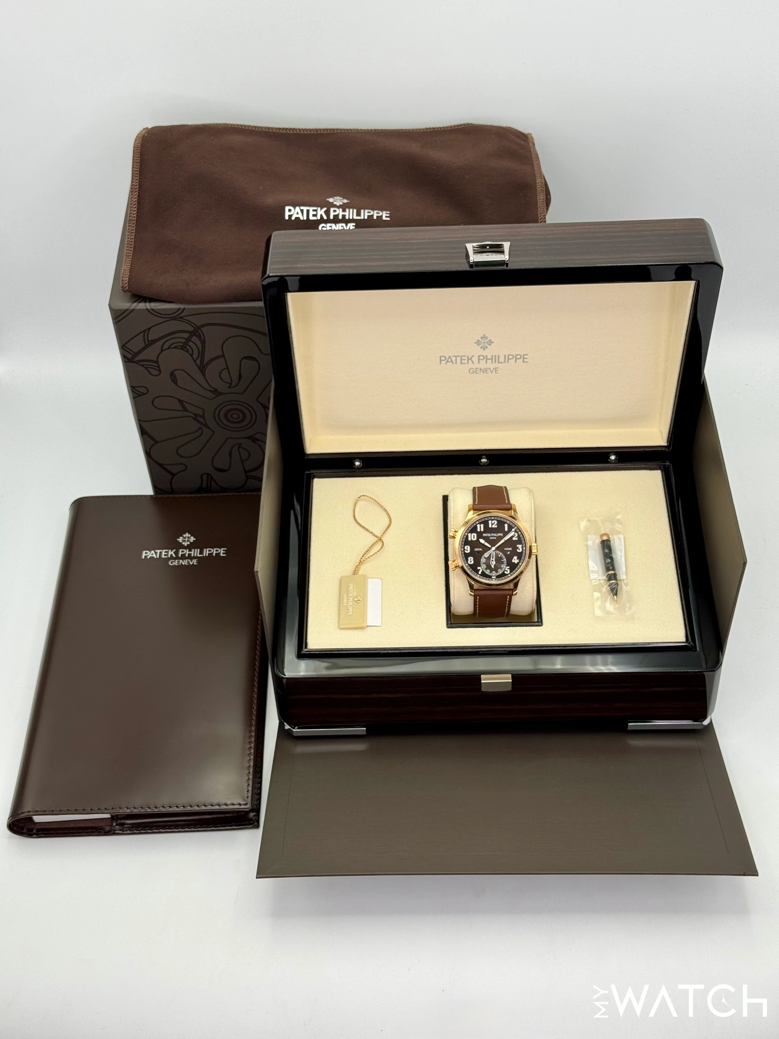 2021 Patek Philippe Calatrava Pilot Time Travel 42mm 5524R Rose Gold Brown Dial - Image 11